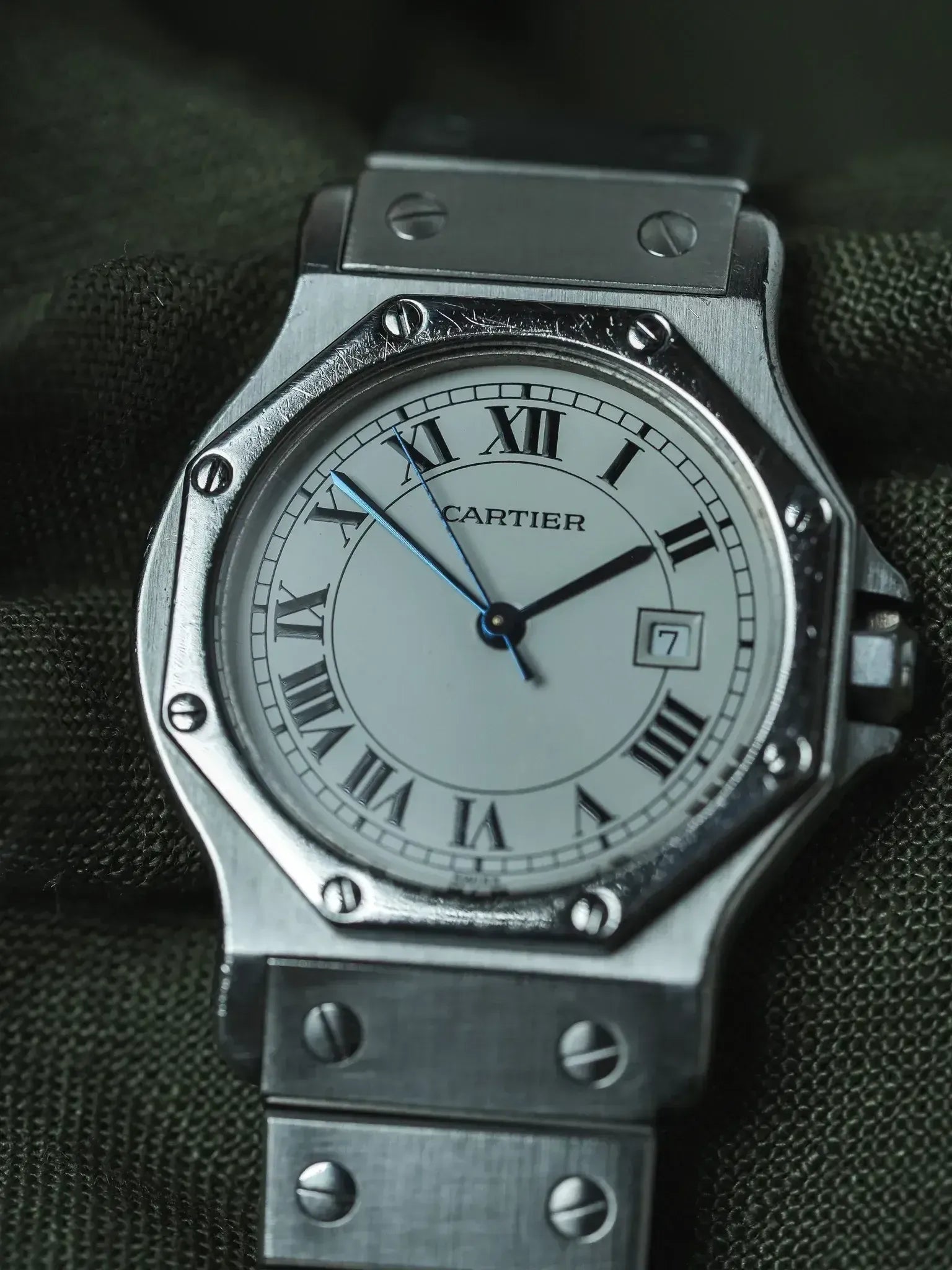 Cartier - Santos Octogonale 2965 Acier Automatique 29mm - Boite & Papier - 1980s - Atelier Victor