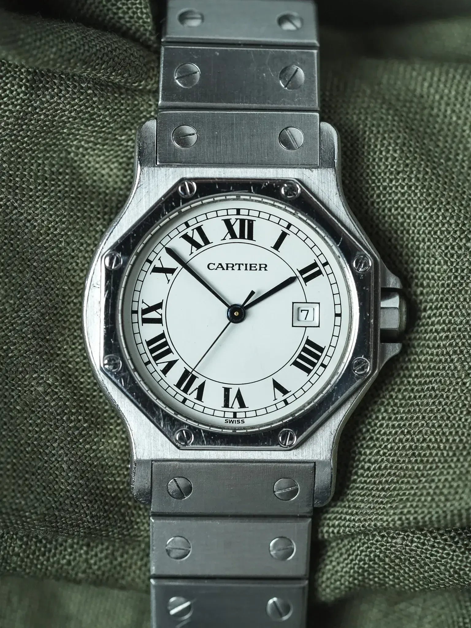 Cartier - Santos Octogonale 2965 Acier Automatique 29mm - Boite & Papier - 1980s - Atelier Victor