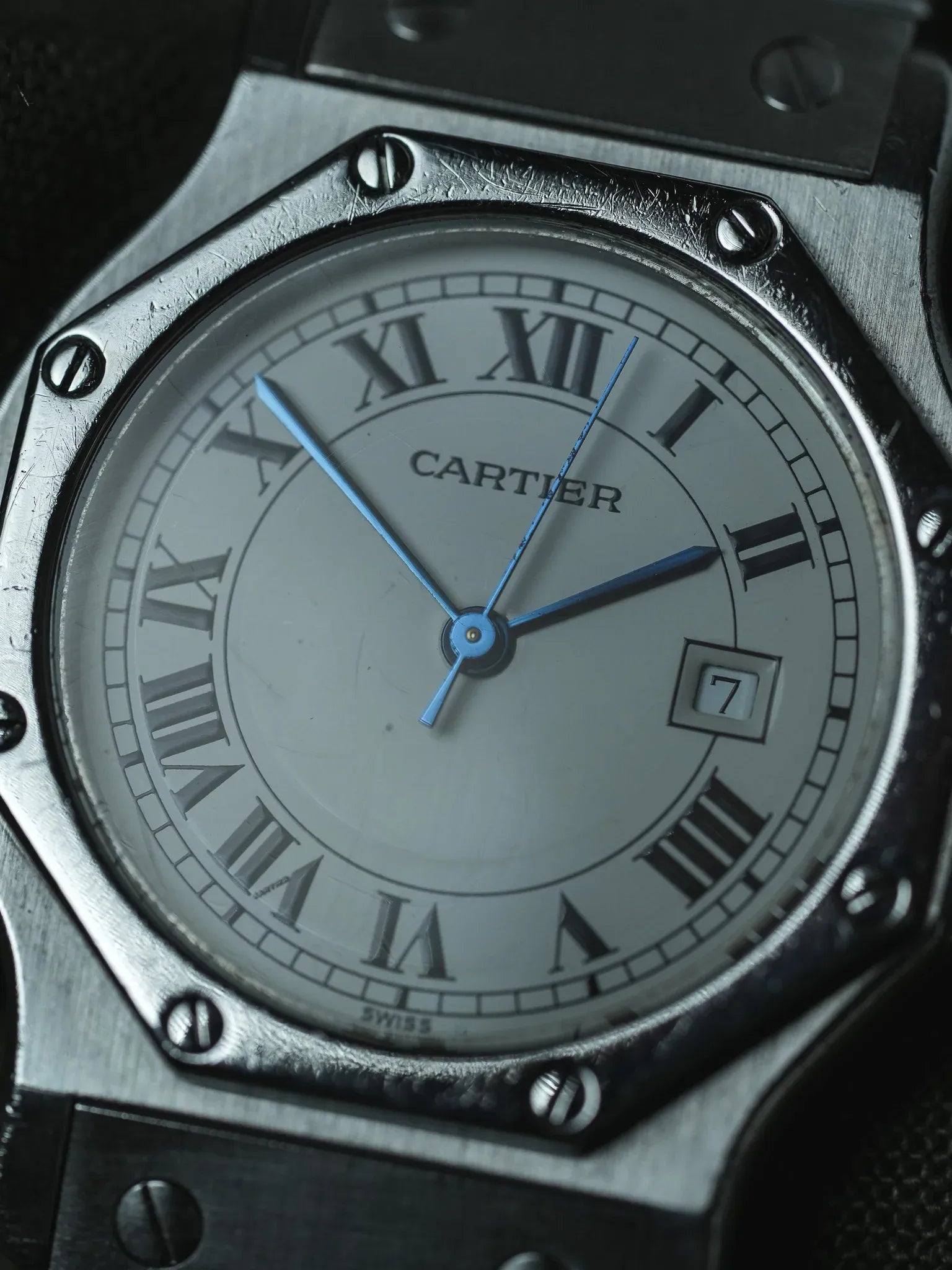 Cartier - Santos Octogonale 2965 Acier Automatique 29mm - Boite & Papier - 1980s - Atelier Victor - Vintage Shop