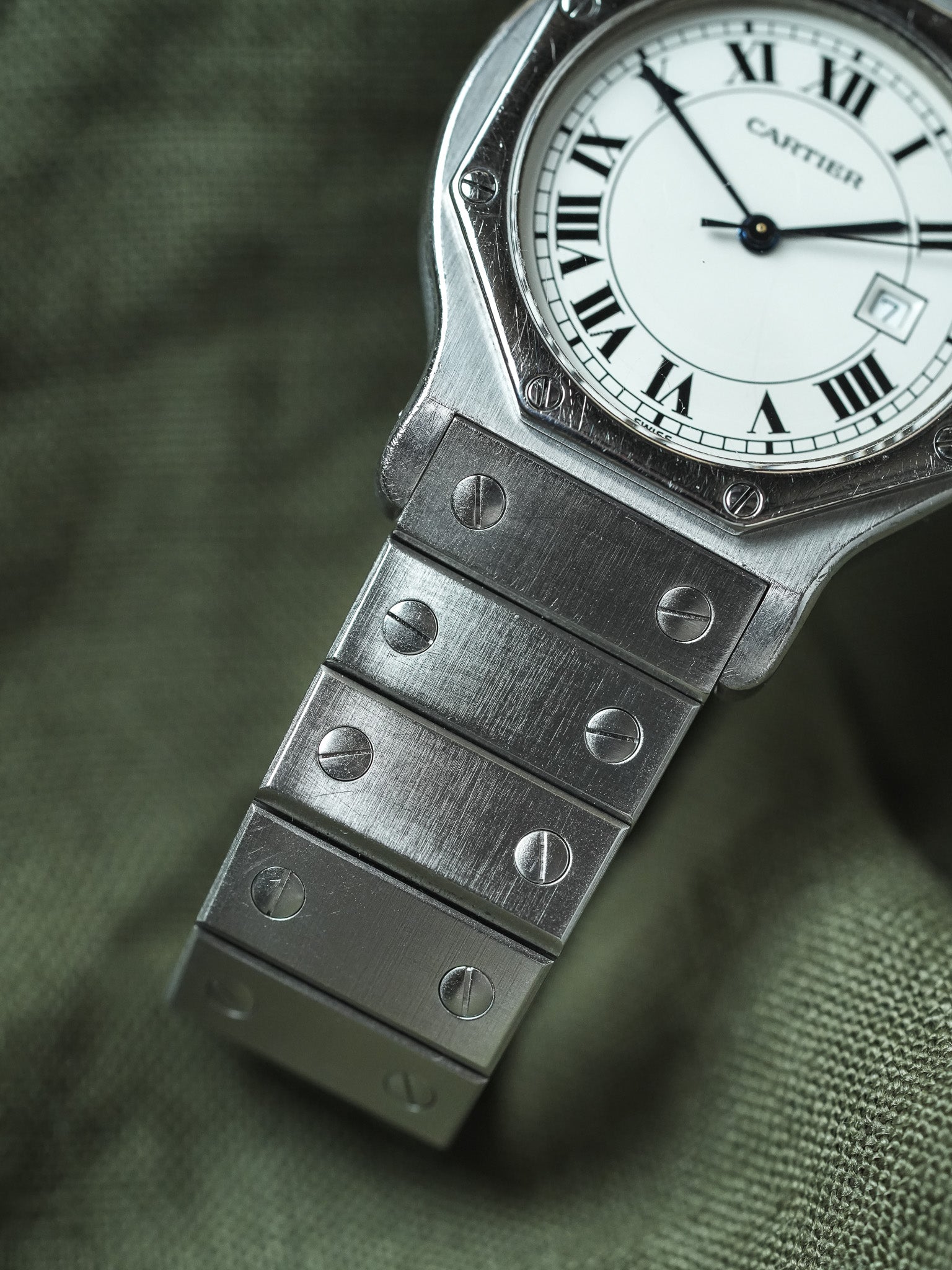 Cartier - Santos Octogonale 2965 Acier Automatique 29mm - Boite & Papier - 1980s - Atelier Victor - Vintage Watch Shop