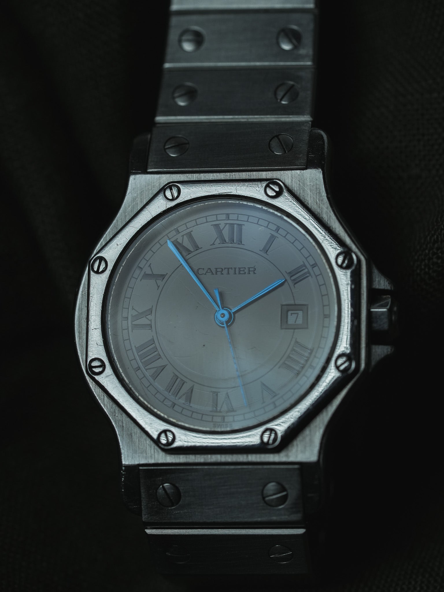 Cartier - Santos Octogonale 2965 Acier Automatique 29mm - Boite & Papier - 1980s - Atelier Victor - Vintage Watch Shop