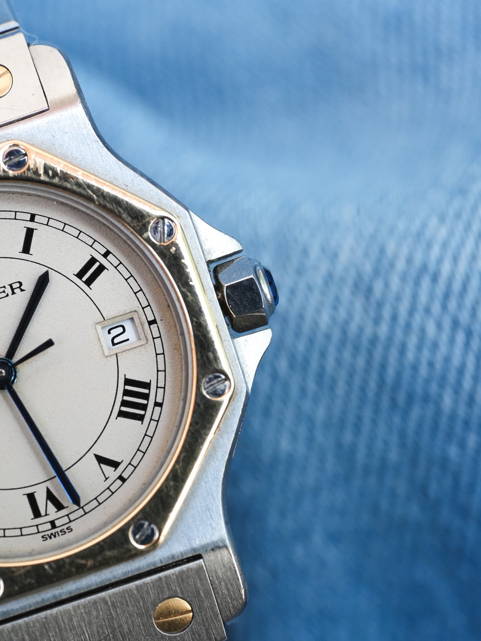 Cartier - Santos Octogonale 29mm Acier Or Quartz - Boite & Documentation - 1990s - Atelier Victor - Vintage Watch Shop