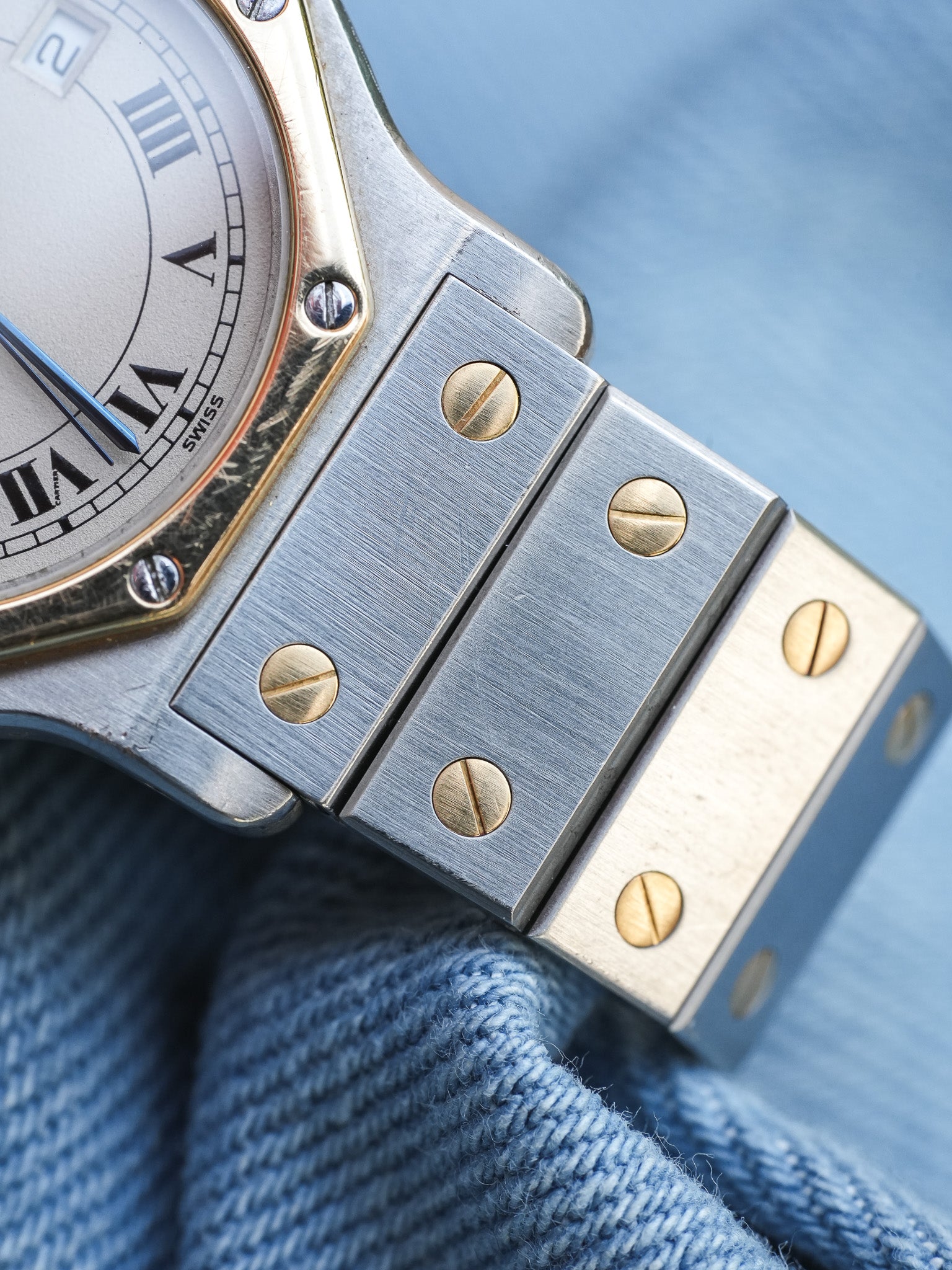 Cartier - Santos Octogonale 29mm Acier Or Quartz - Boite & Documentation - 1990s - Atelier Victor - Vintage Watch Shop