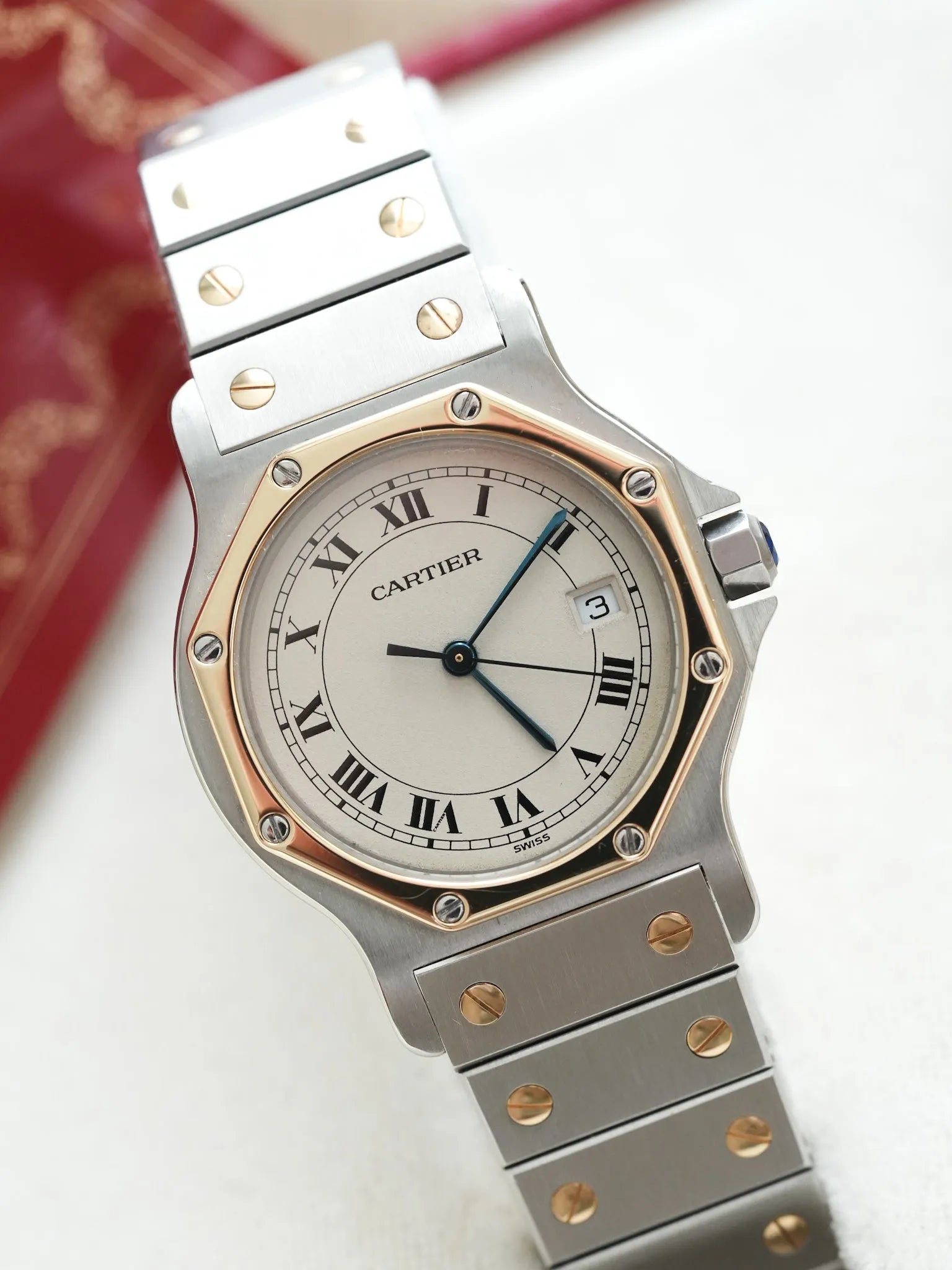 Cartier - Santos Octogonale 29mm Acier Or Quartz - Boite & Papier - 1989 - Atelier Victor Paris - Vintage Watch Shop Dubai