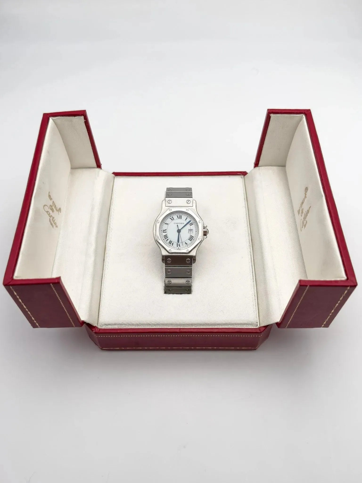 Cartier - Santos Octogonale Acier 30mm auto - boite - 1980s - Atelier Victor Paris - Vintage Watch Shop Dubai