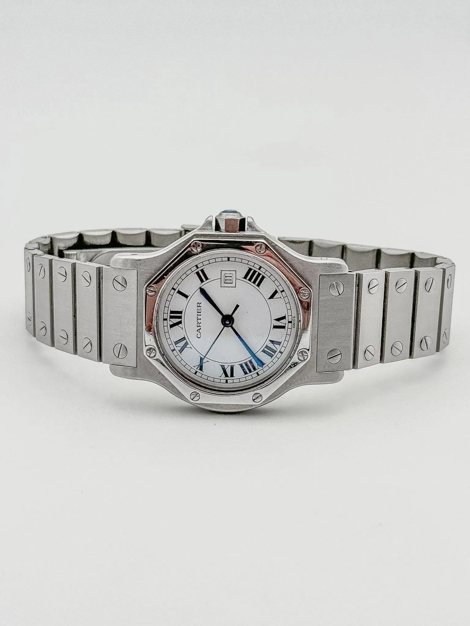 Cartier - Santos Octogonale acier 30mm auto - boite - 1980s - Atelier Victor Paris - Vintage Watch Shop Dubai