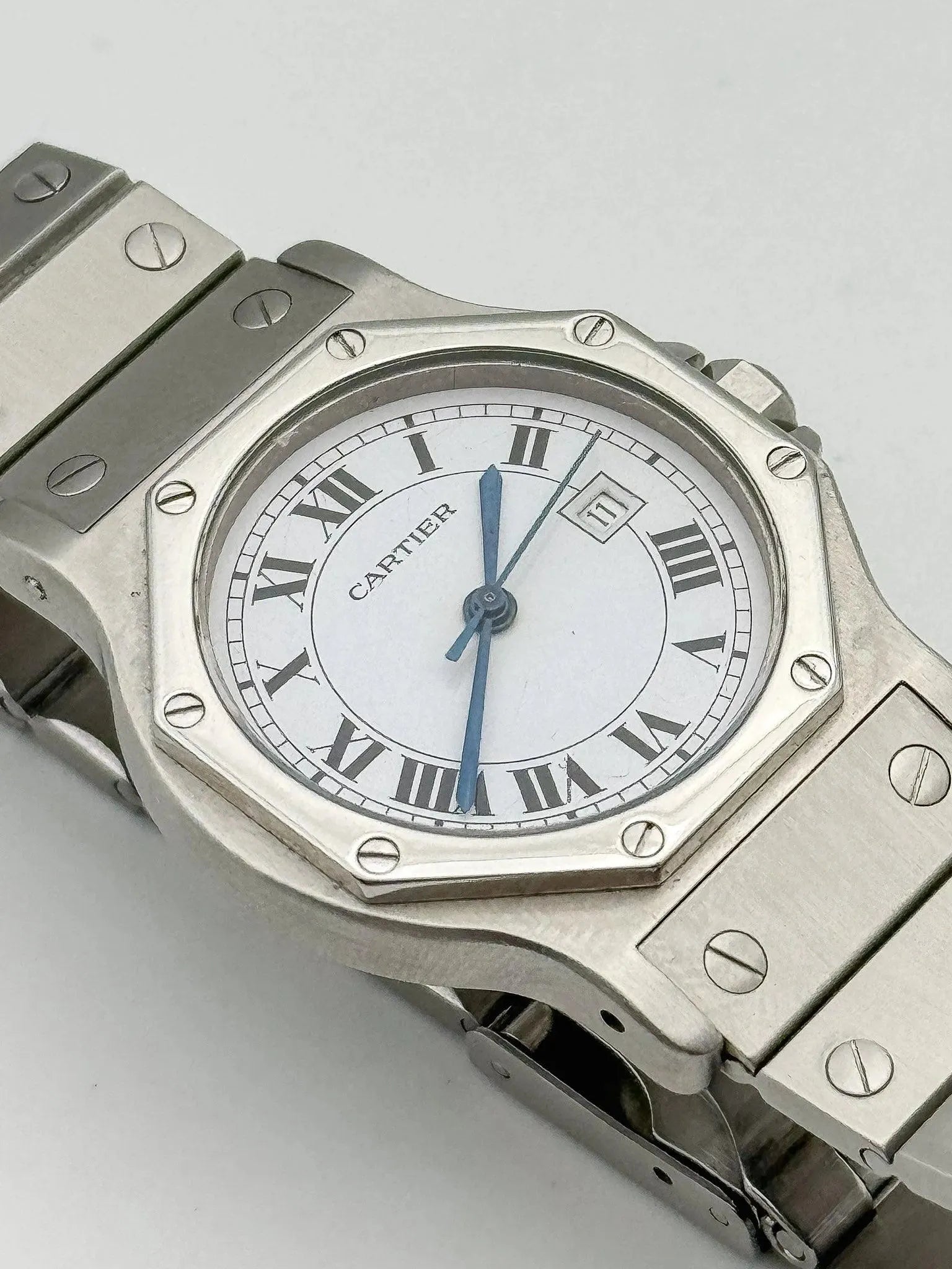 Cartier - Santos Octogonale acier 30mm auto - boite - 1980s - Atelier Victor Paris - Vintage Watch Shop Dubai