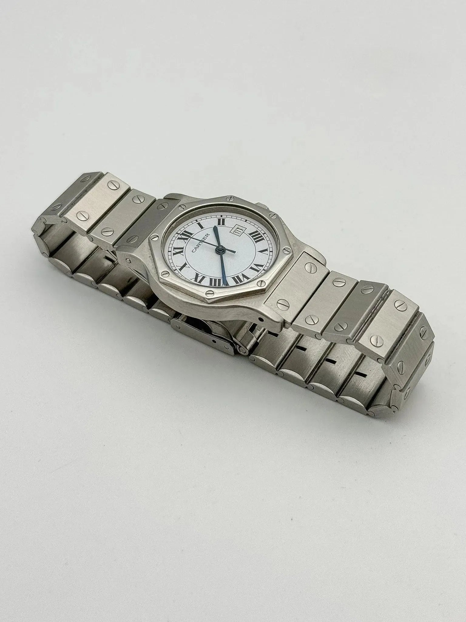 Cartier - Santos Octogonale acier 30mm auto - boite - 1980s - Atelier Victor Paris - Vintage Watch Shop Dubai