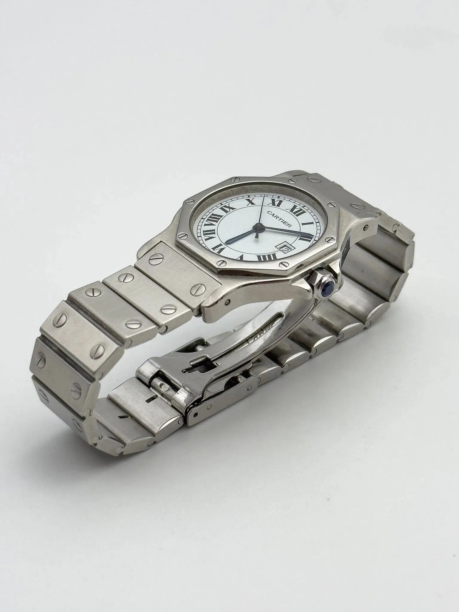 Cartier - Santos Octogonale Acier 30mm auto - boite - 1980s - Atelier Victor Paris - Vintage Watch Shop Dubai