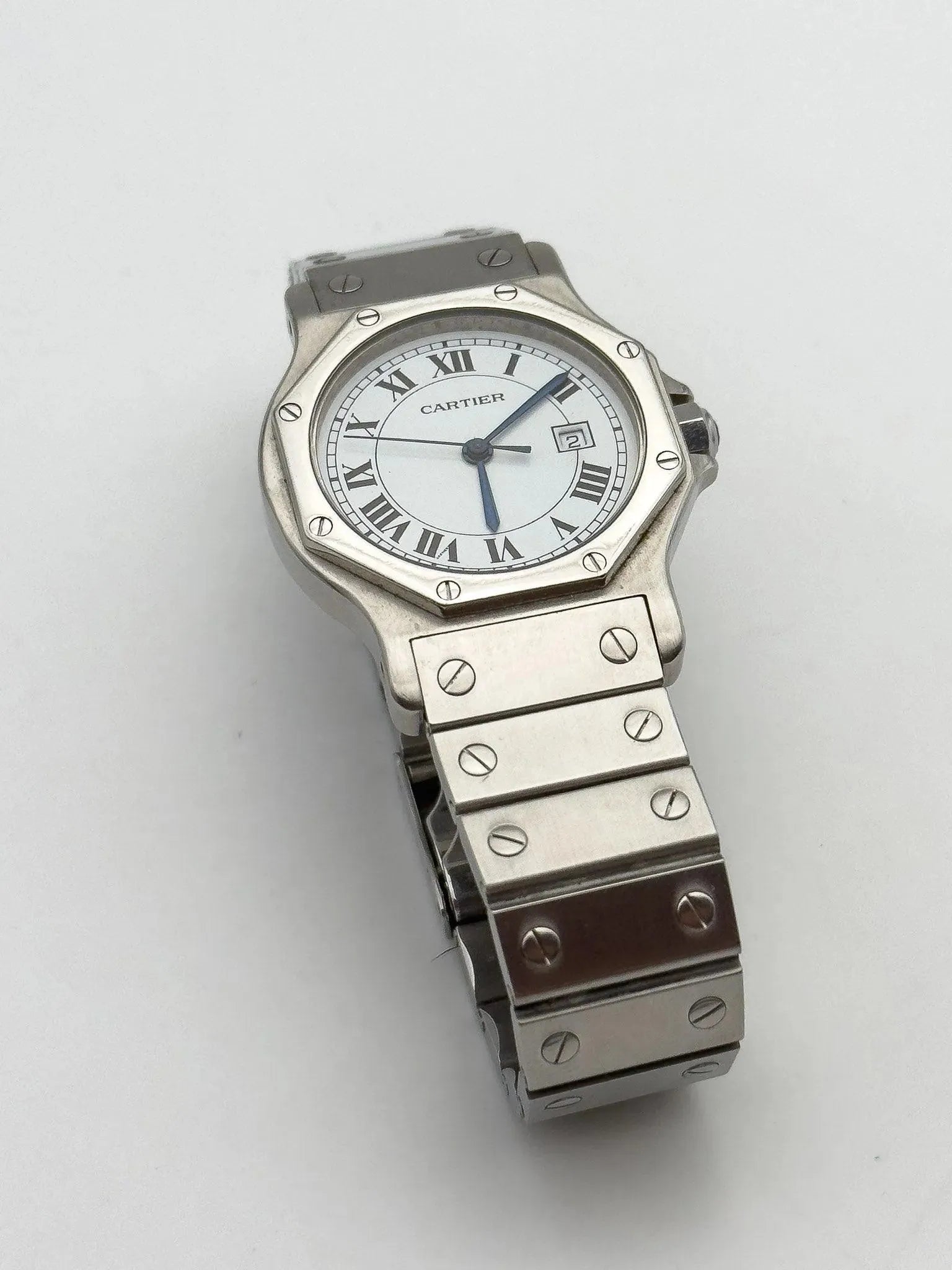 Cartier - Santos Octogonale Acier 30mm auto - boite - 1980s - Atelier Victor Paris - Vintage Watch Shop Dubai