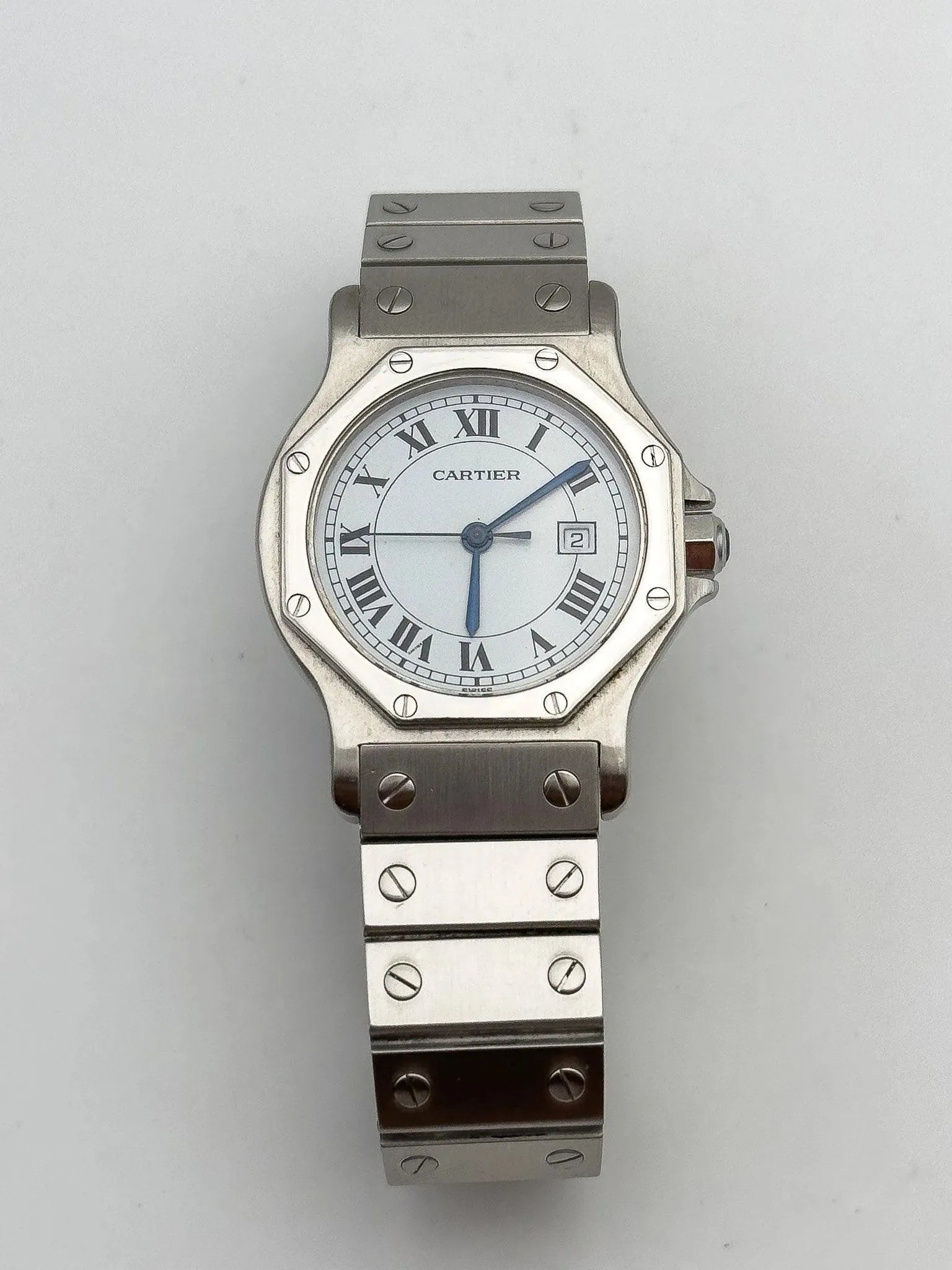 Cartier - Santos Octogonale Acier 30mm auto - boite - 1980s - Atelier Victor Paris - Vintage Watch Shop Dubai