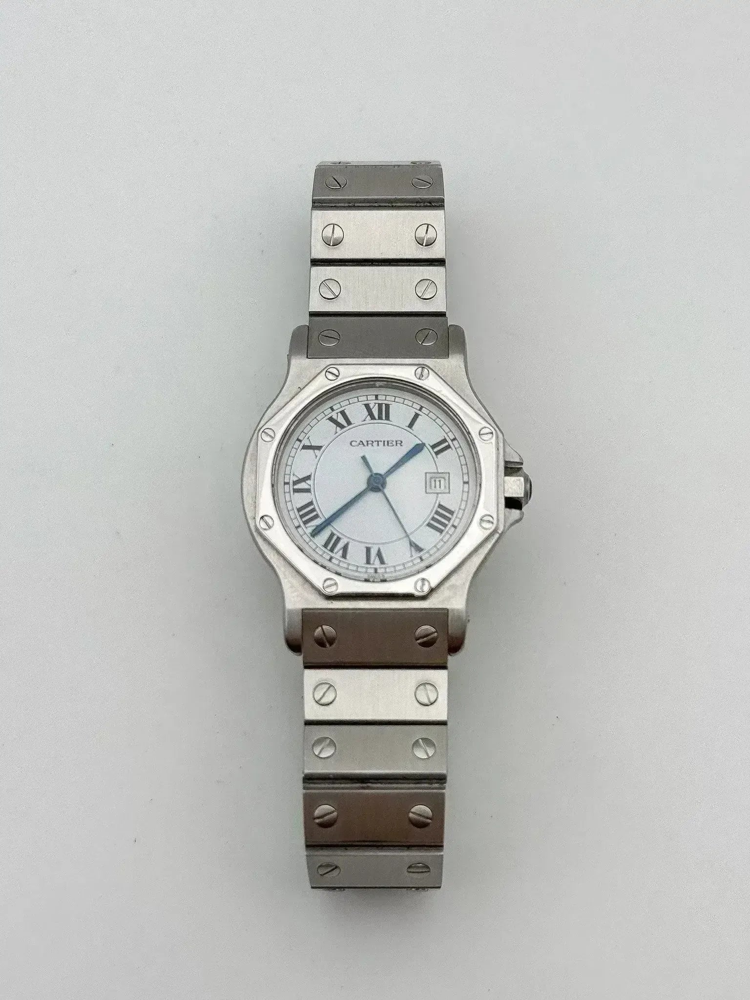Cartier - Santos Octogonale acier 30mm automatique - boite - 1980s - Atelier Victor