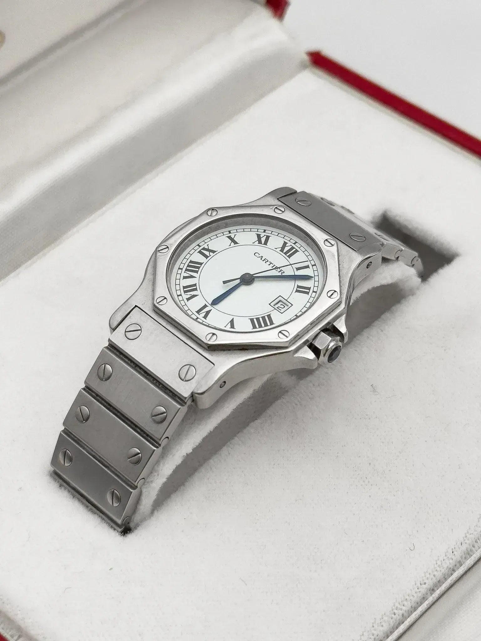 Cartier - Santos Octogonale Acier 30mm Large automatique - boite - 1980s - Atelier Victor