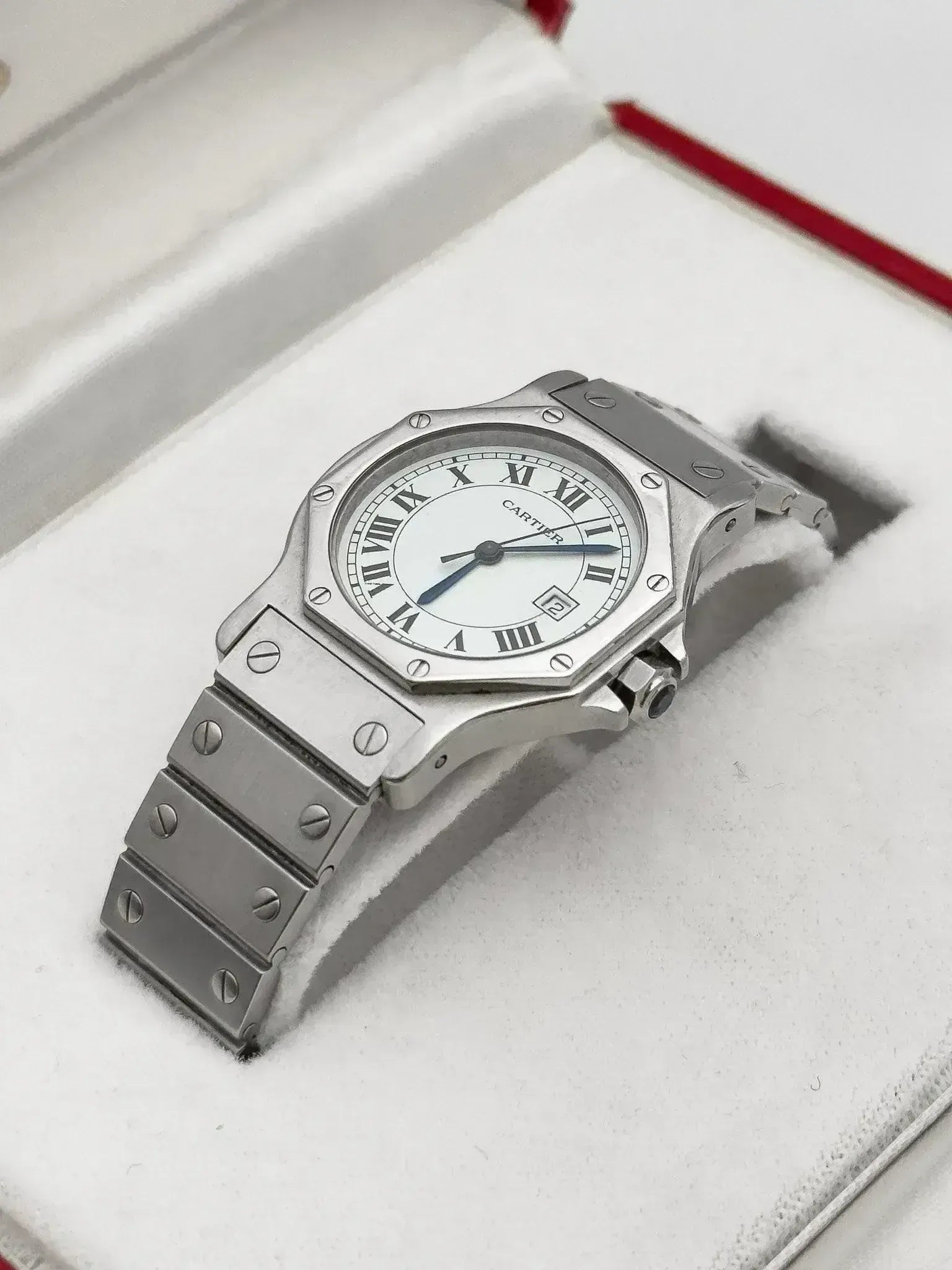 Cartier - Santos Octogonale Acier 30mm Large automatique - boite - 1980s - Atelier Victor
