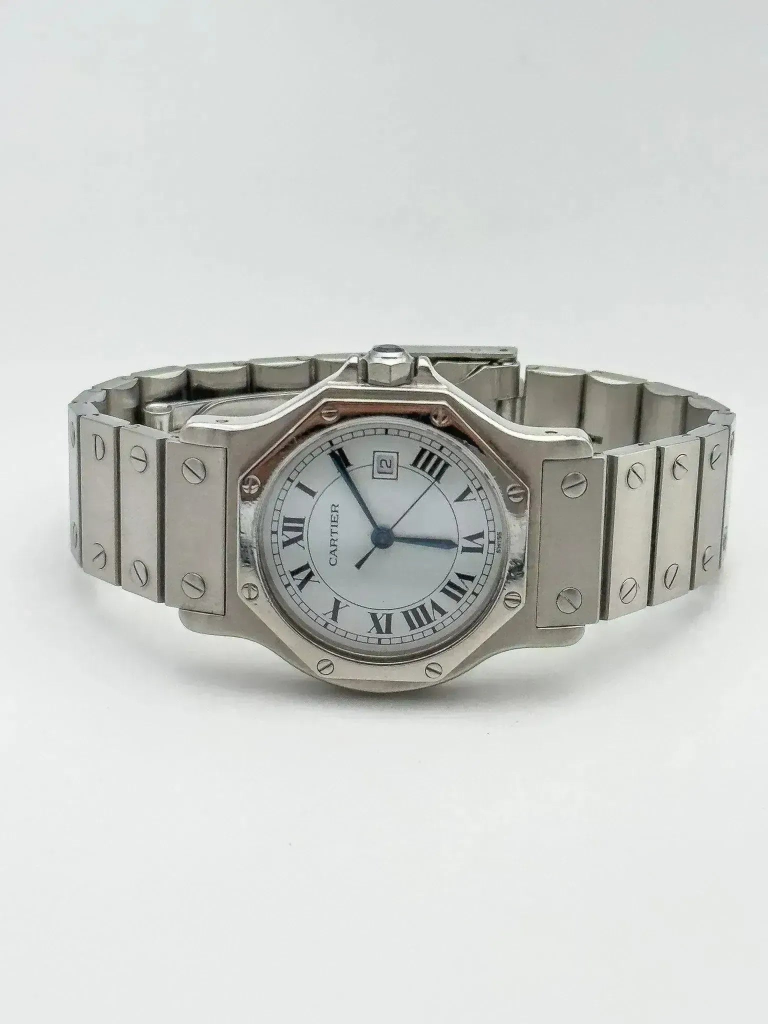 Cartier - Santos Octogonale Acier 30mm Large automatique - boite - 1980s - Atelier Victor