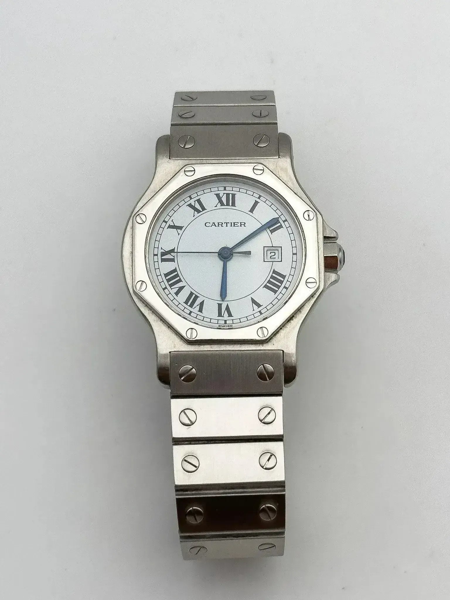 Cartier - Santos Octogonale Acier 30mm Large automatique - boite - 1980s - Atelier Victor