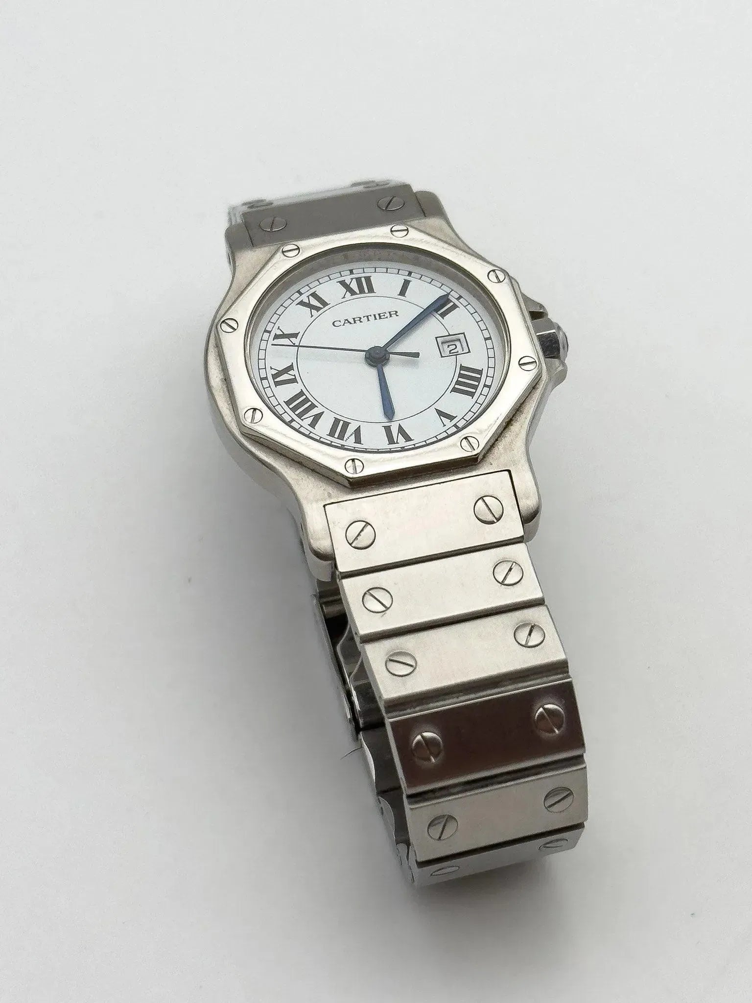 Cartier - Santos Octogonale Acier 30mm Large automatique - boite - 1980s - Atelier Victor - Vintage Shop