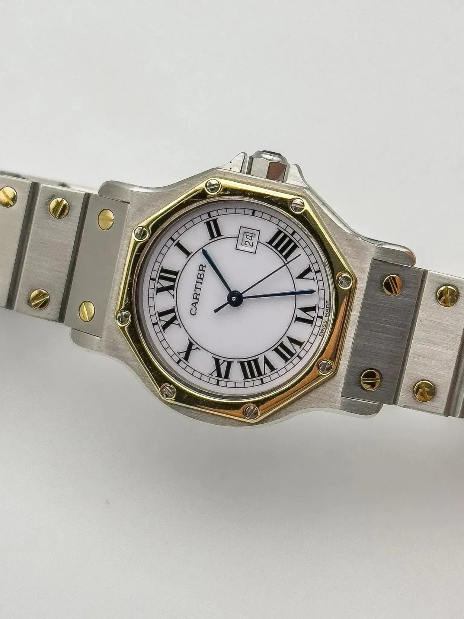 Cartier - Santos Octogonale acier or auto 30mm - 1980s - Atelier Victor