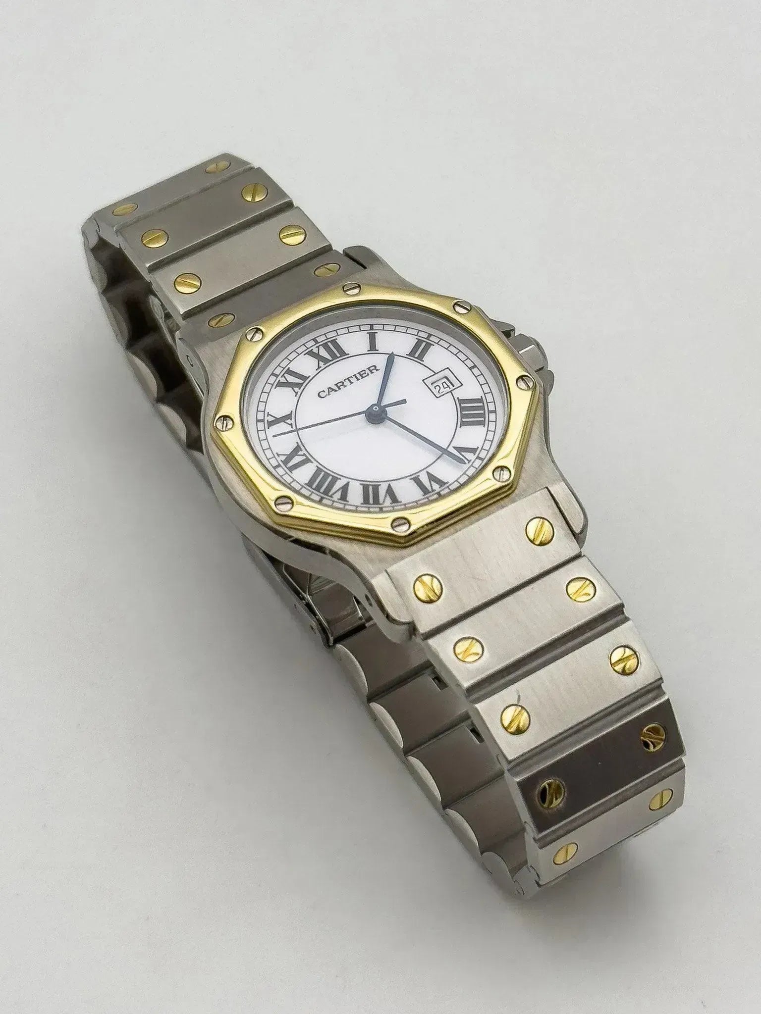 Cartier - Santos Octogonale acier or auto 30mm - 1980s - Atelier Victor