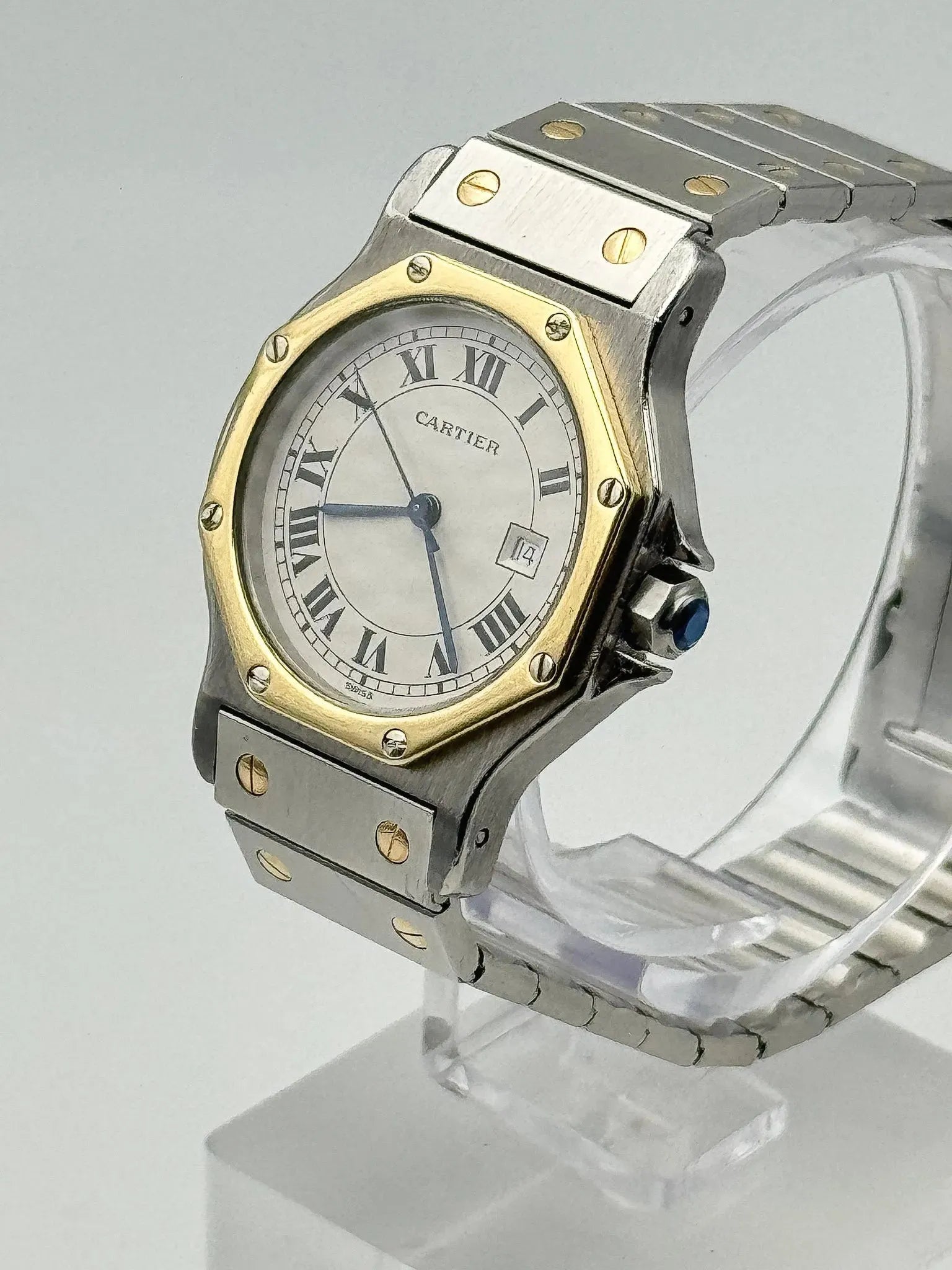 Cartier - Santos Octogonale Automatique acier or - 1990S - Atelier Victor Paris - Vintage Watch Shop Dubai