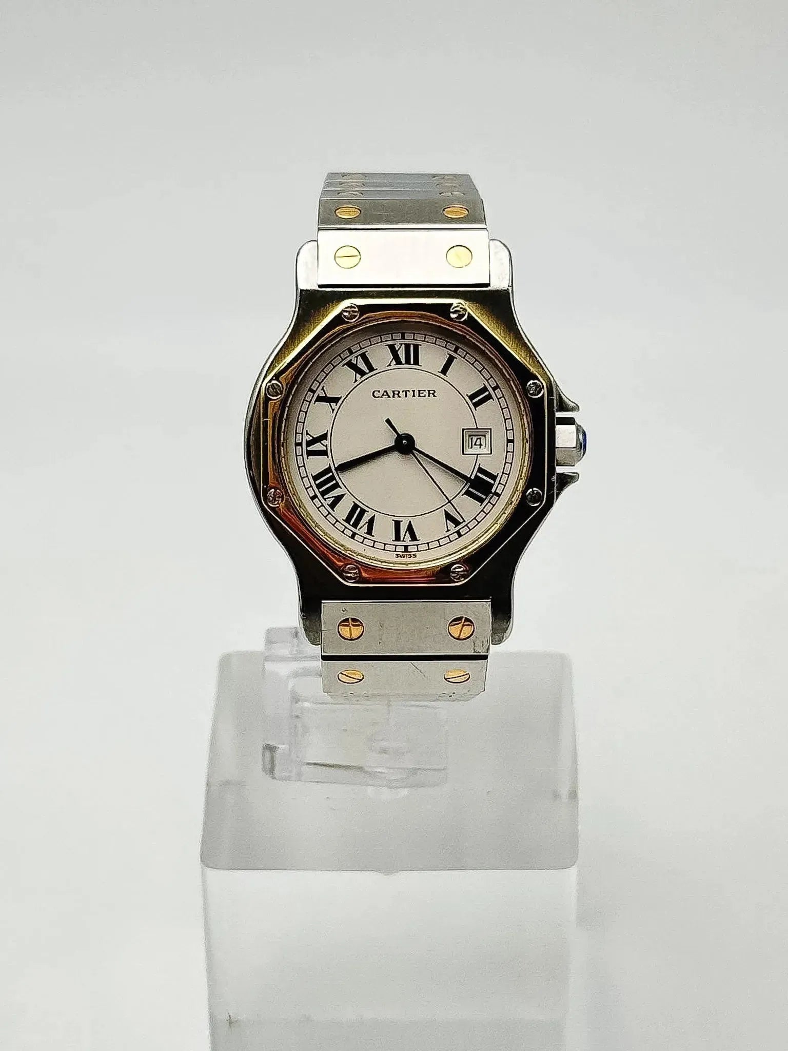Cartier - Santos Octogonale Automatique acier or - 1990S - Atelier Victor - Vintage Shop