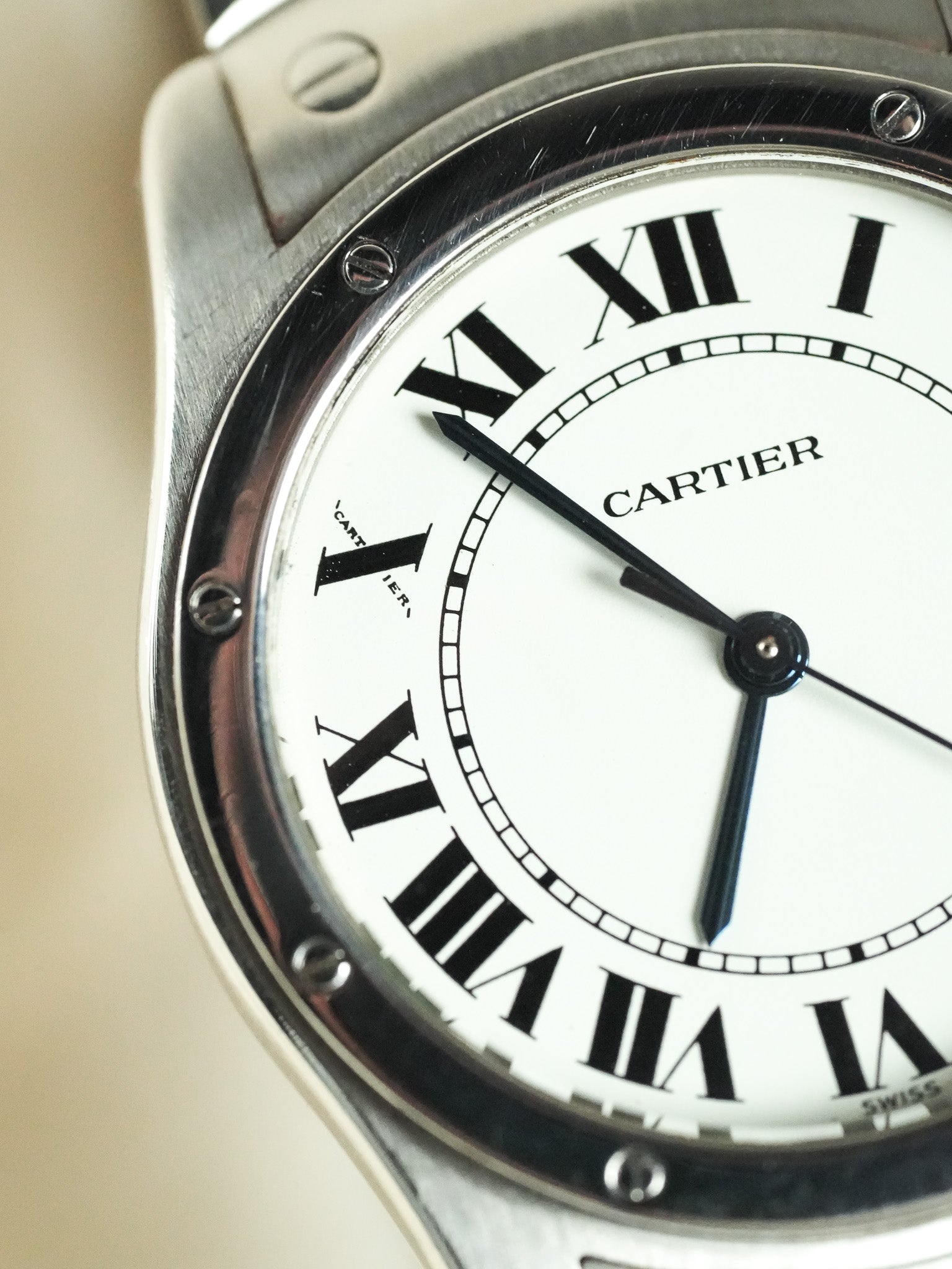 Cartier - Santos Ronde GM Acier référence 1561 - 1990s - Atelier Victor - Vintage Shop
