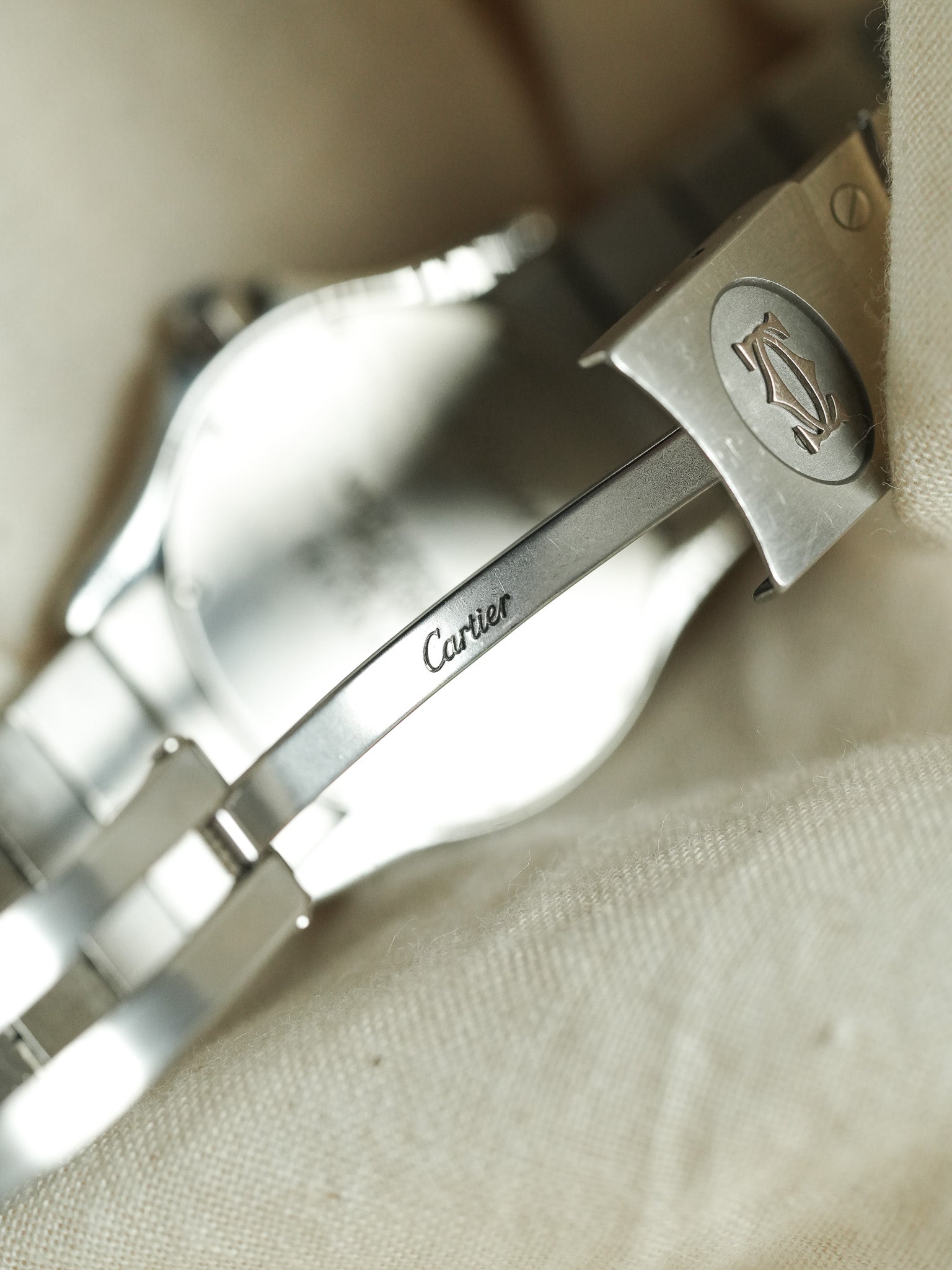 Cartier - Santos Ronde GM Acier référence 1561 - 1990s - Atelier Victor - Vintage Shop