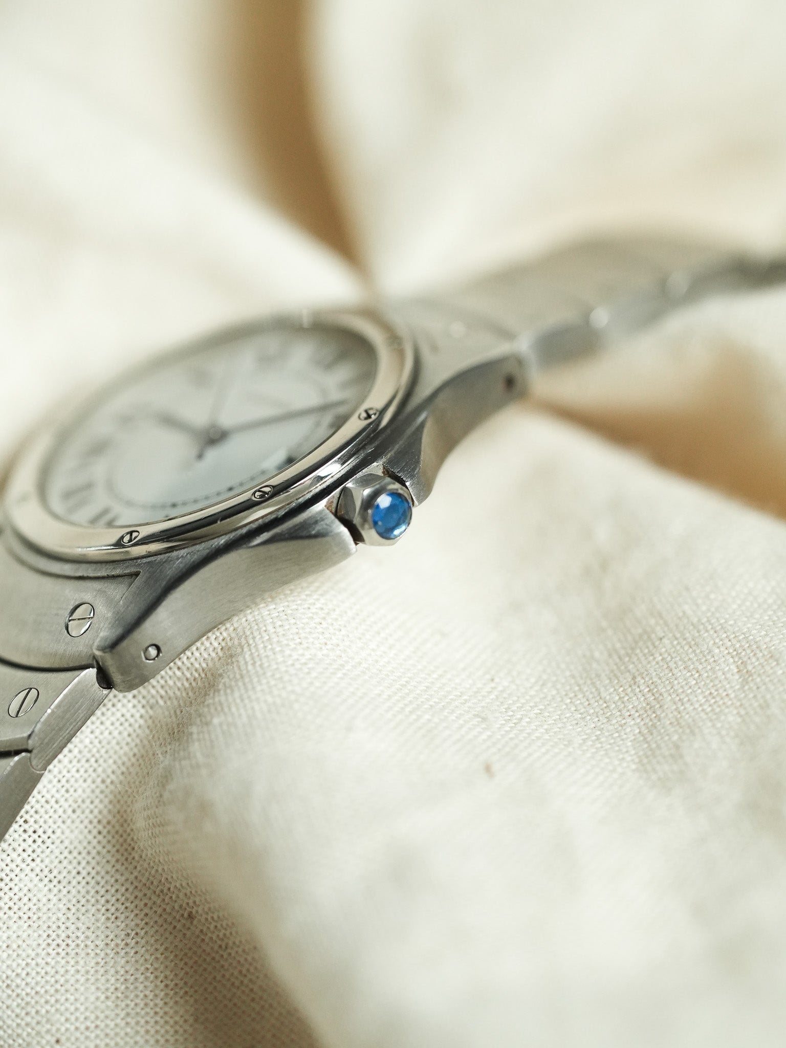 Cartier - Santos Ronde GM Acier référence 1561 - 1990s - Atelier Victor - Vintage Shop