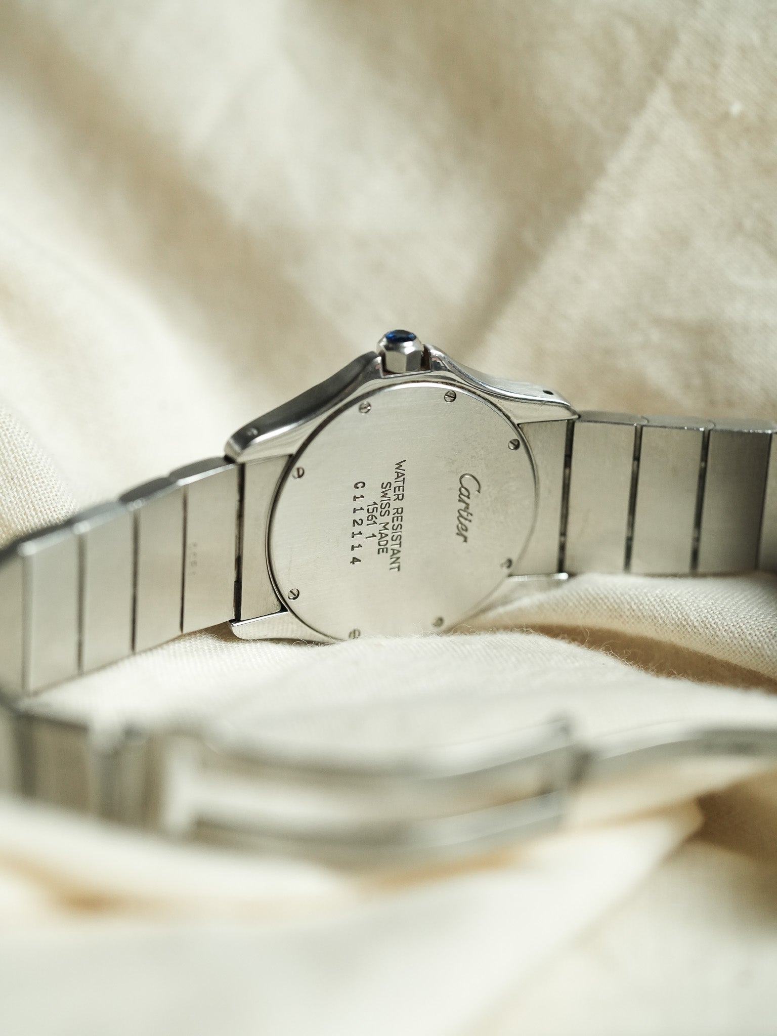 Cartier - Santos Ronde GM Acier référence 1561 - 1990s - Atelier Victor - Vintage Shop