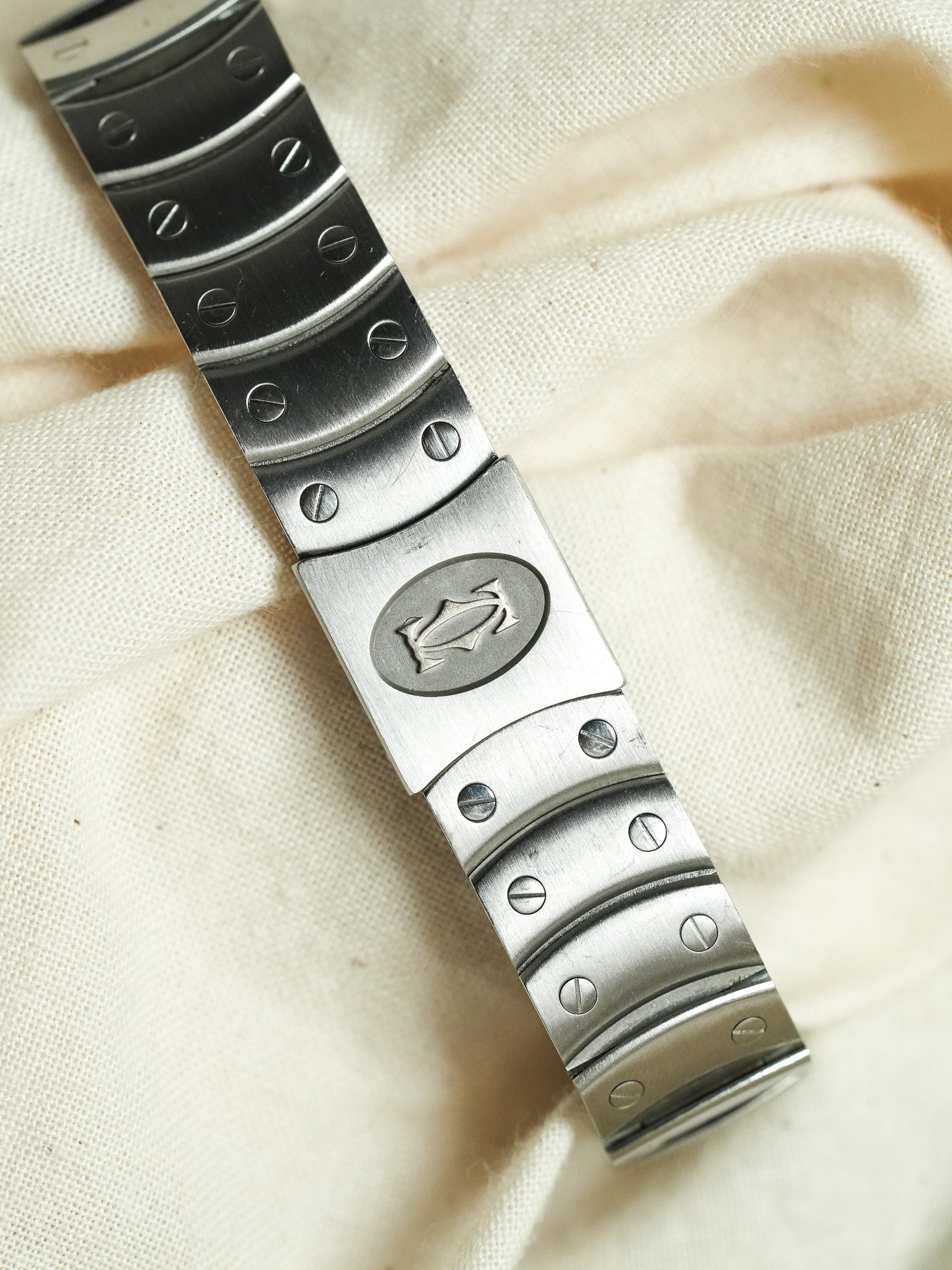 Cartier - Santos Ronde GM Acier référence 1561 - 1990s - Atelier Victor - Vintage Shop