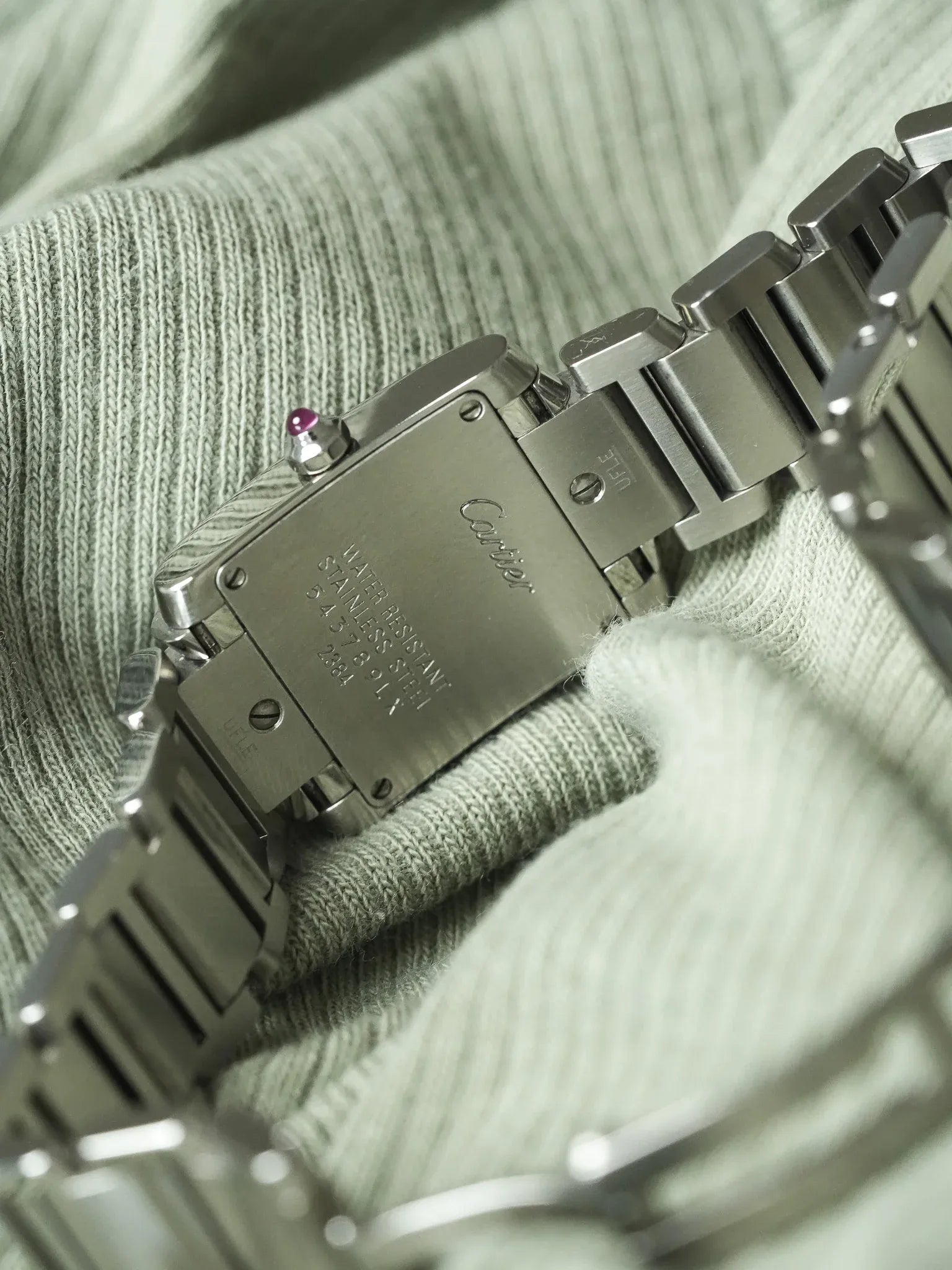 Cartier - Tank Francaise 2384 Acier Cadran en nacre rose - 2000s - Atelier Victor