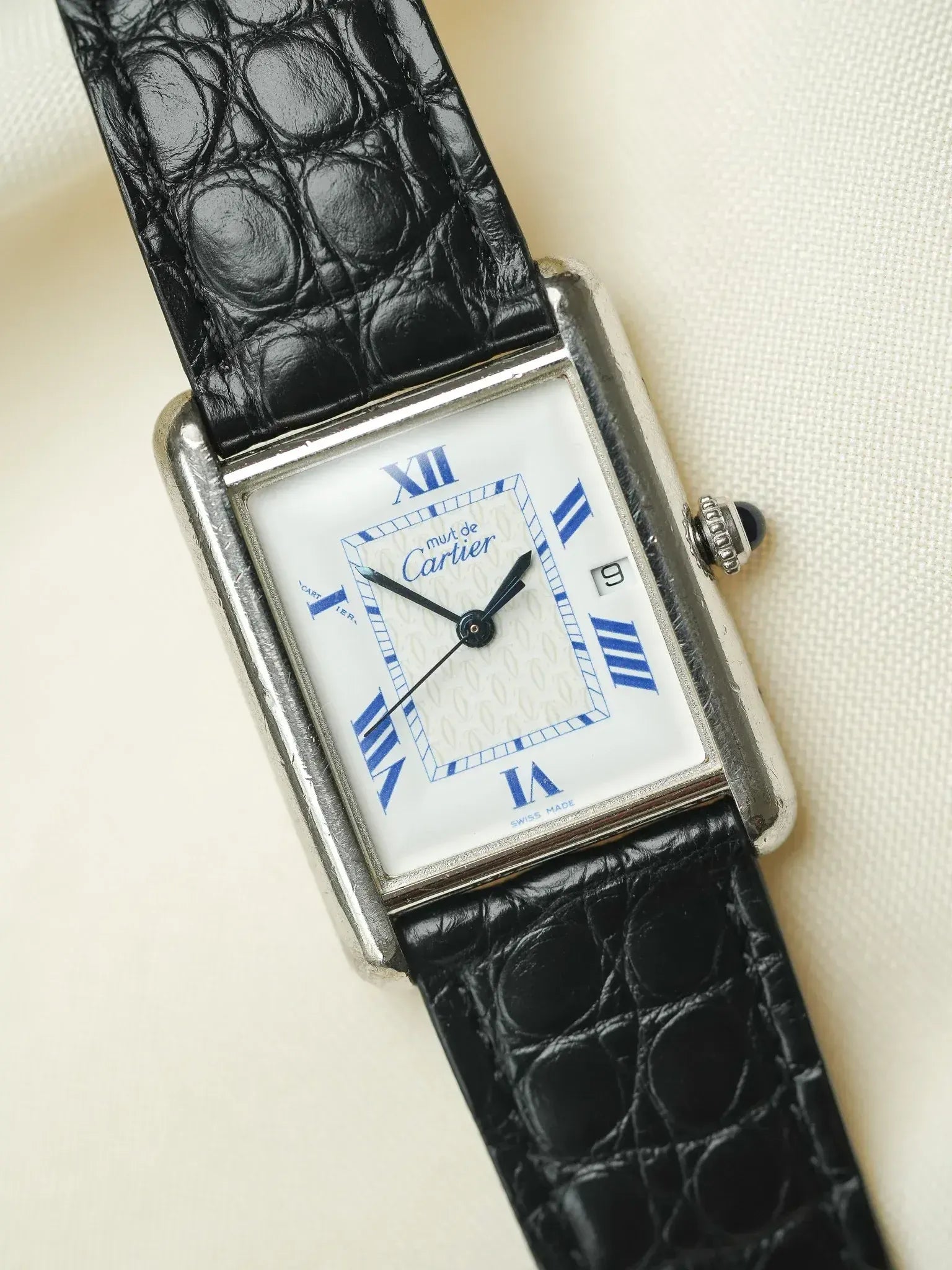 Cartier - Tank Must 2414 Argent massif avec boucle déployante - 1990s - Atelier Victor