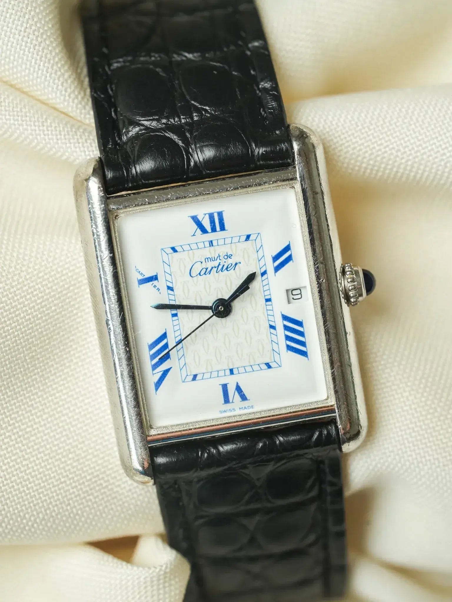 Cartier - Tank Must 2414 Argent massif avec boucle déployante - 1990s - Atelier Victor