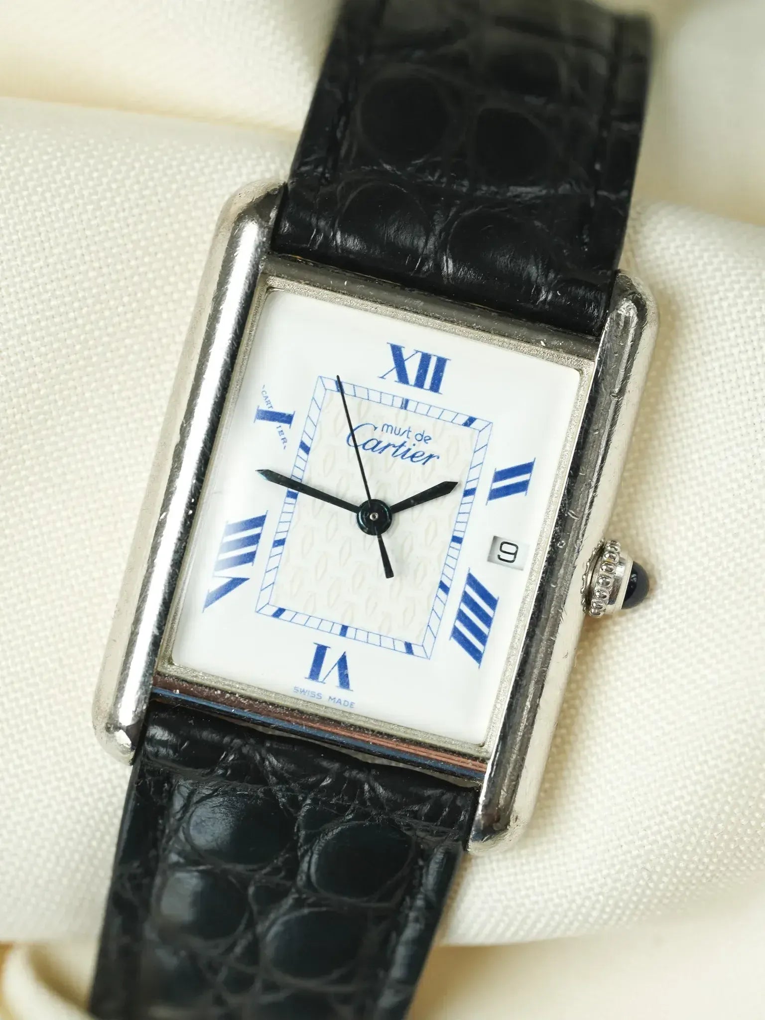 Cartier - Tank Must 2414 Argent massif avec boucle déployante - 1990s - Atelier Victor