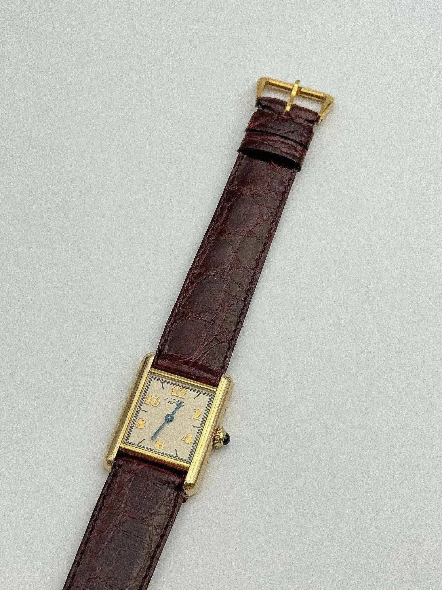 Cartier - Tank Must Sm Vermeil arabes - 1980s - Atelier Victor - Vintage Shop
