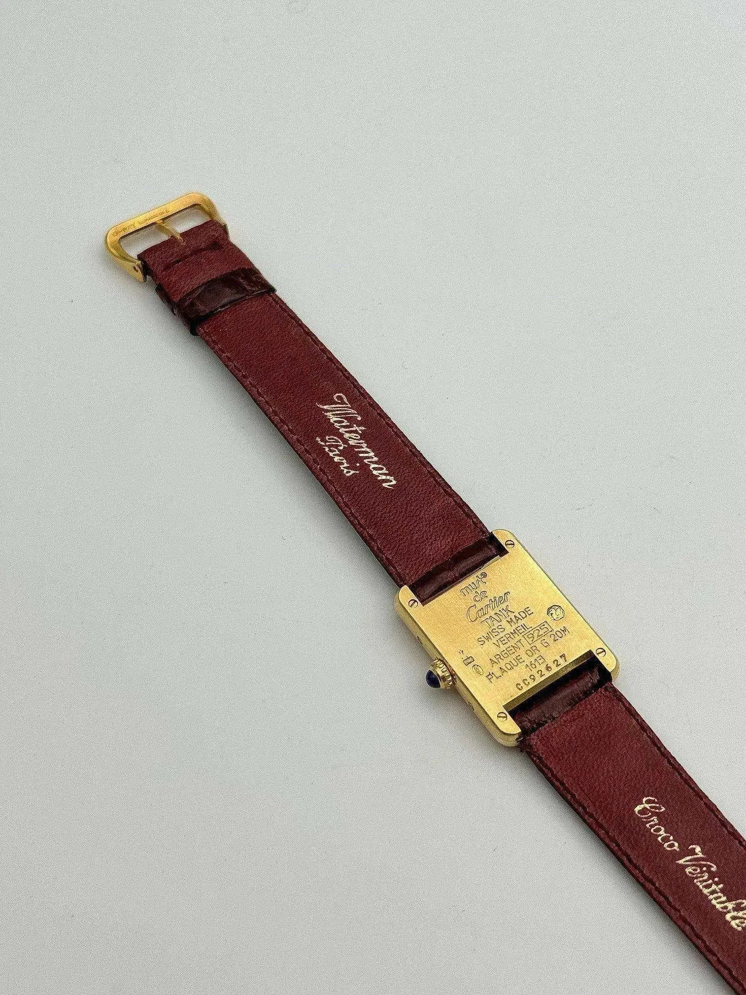 Cartier - Tank Must Sm Vermeil arabes - 1980s - Atelier Victor - Vintage Shop