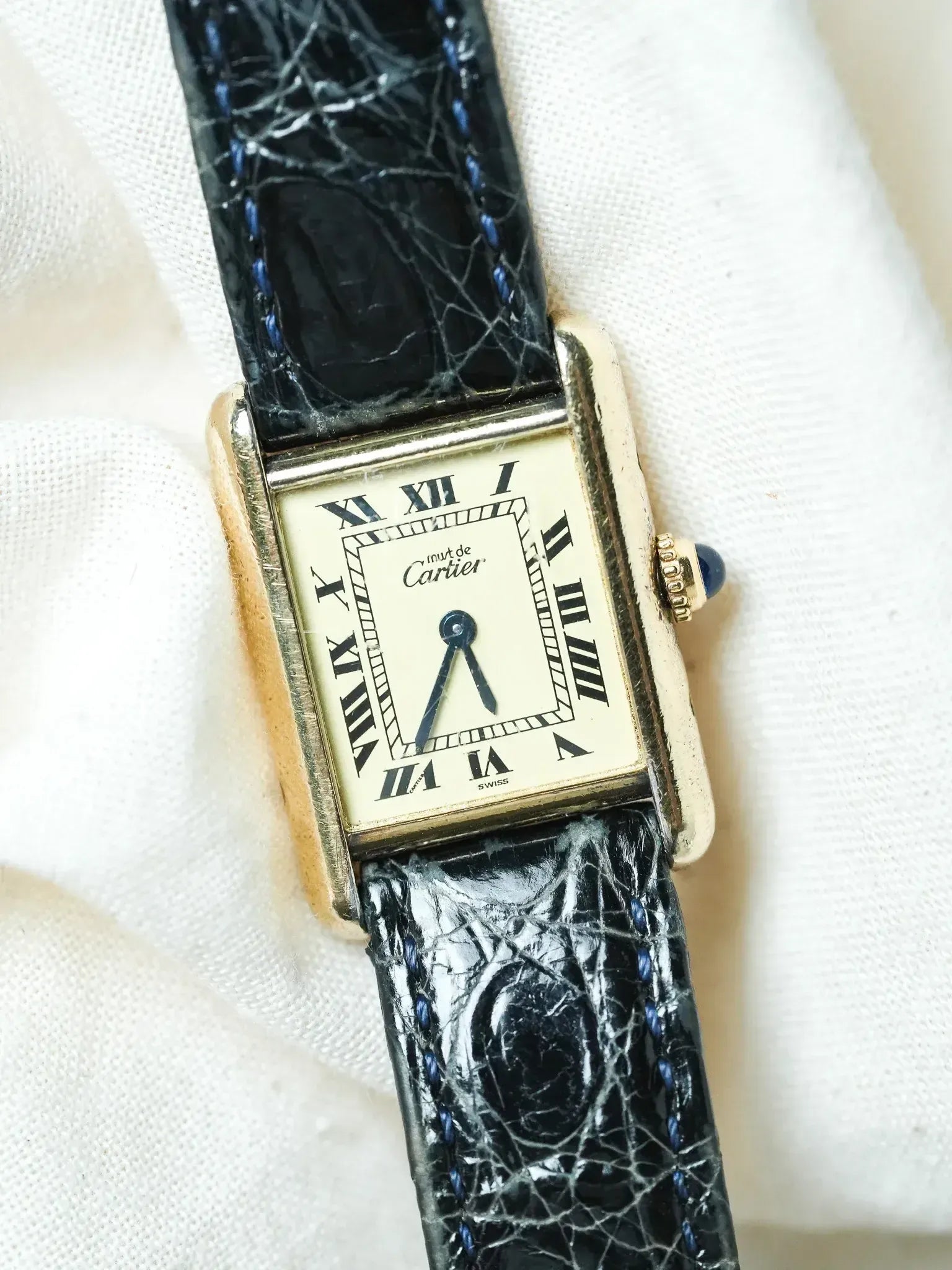 Cartier - Tank Must SM Vermeil Boucle ardillon cadran or - 1990s - Atelier Victor