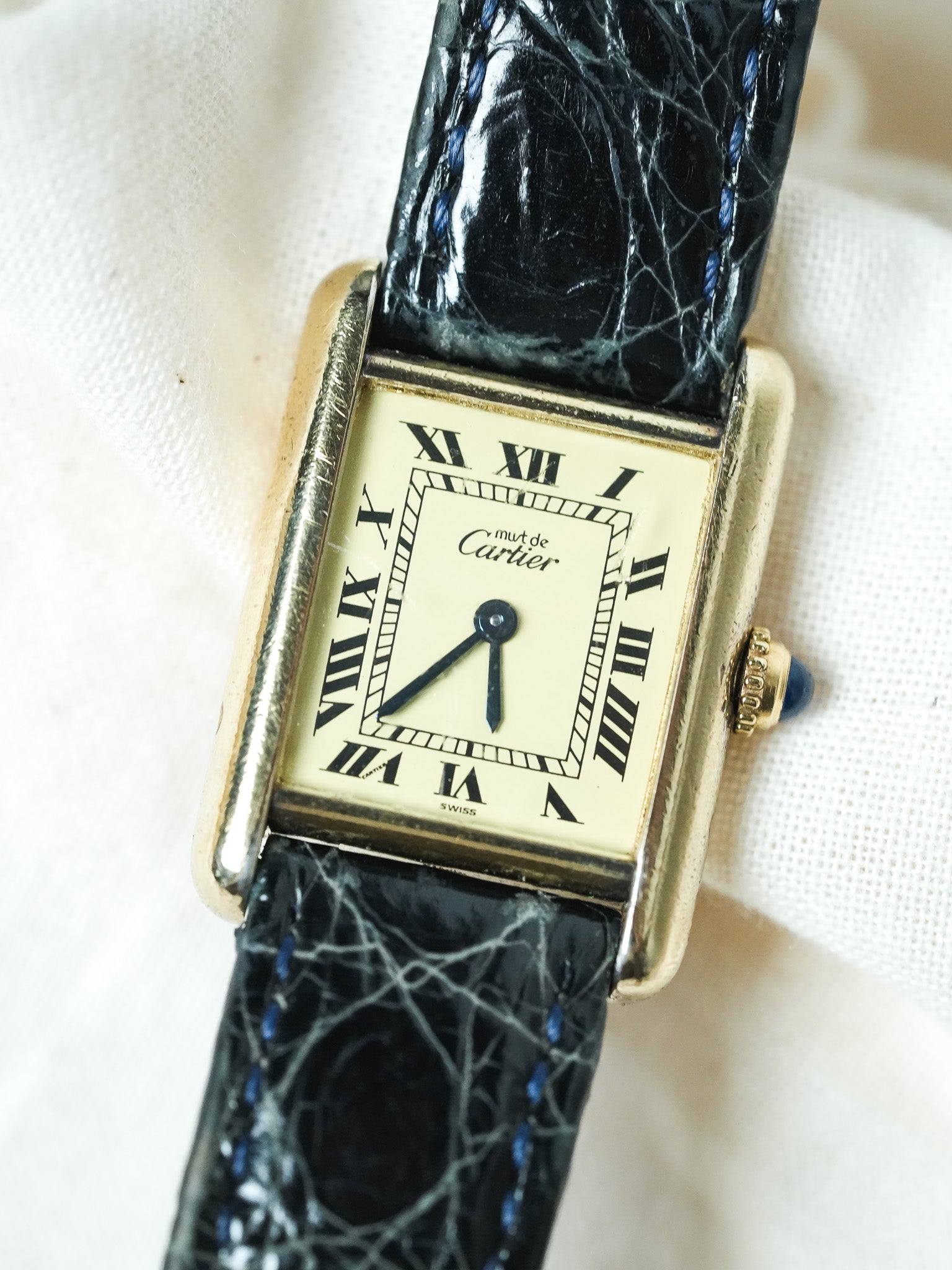 Cartier - Tank Must SM Vermeil Boucle ardillon cadran or - 1990s - Atelier Victor - Vintage Shop