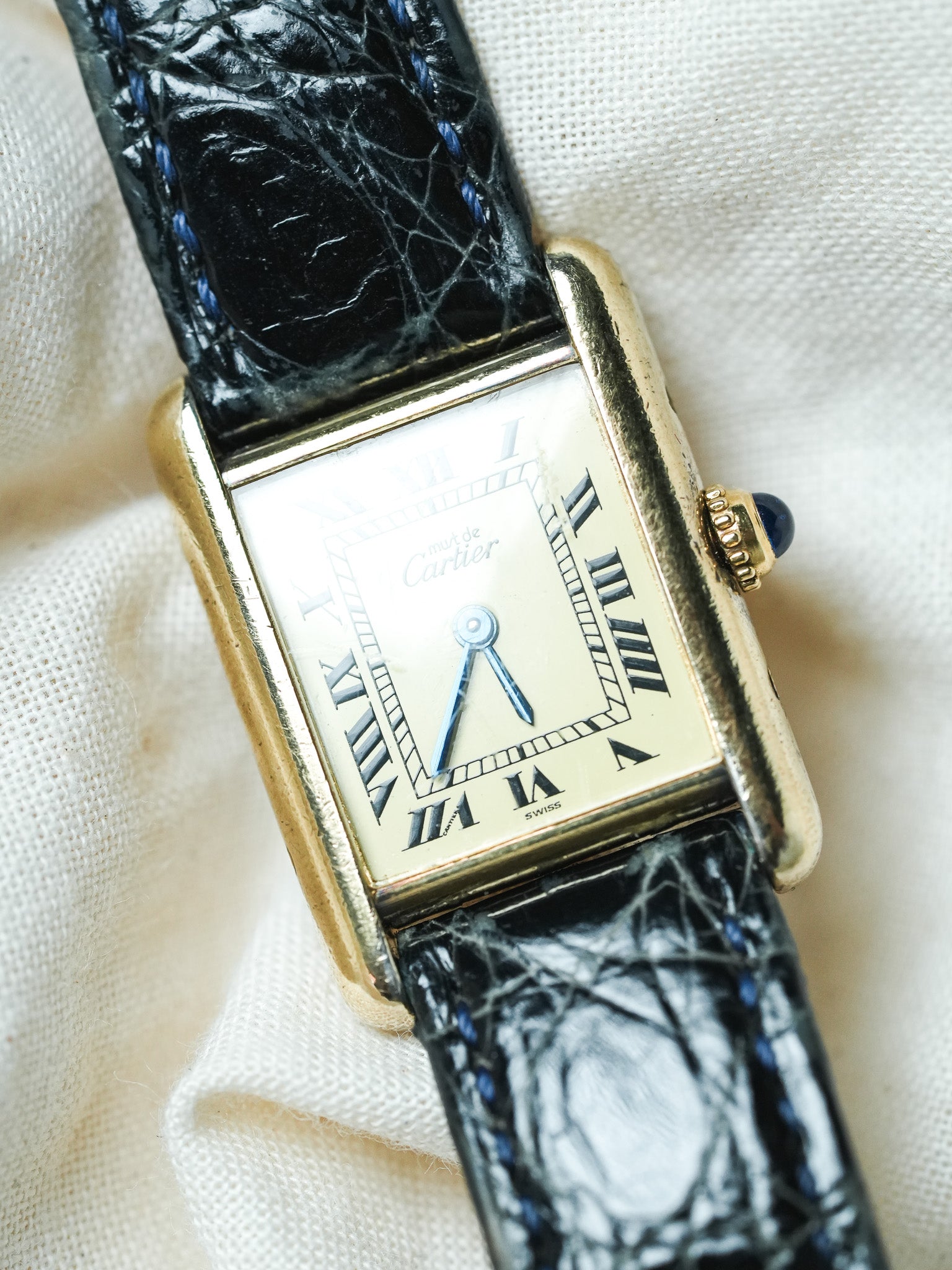 Cartier - Tank Must SM Vermeil Boucle ardillon cadran or - 1990s - Atelier Victor - Vintage Shop