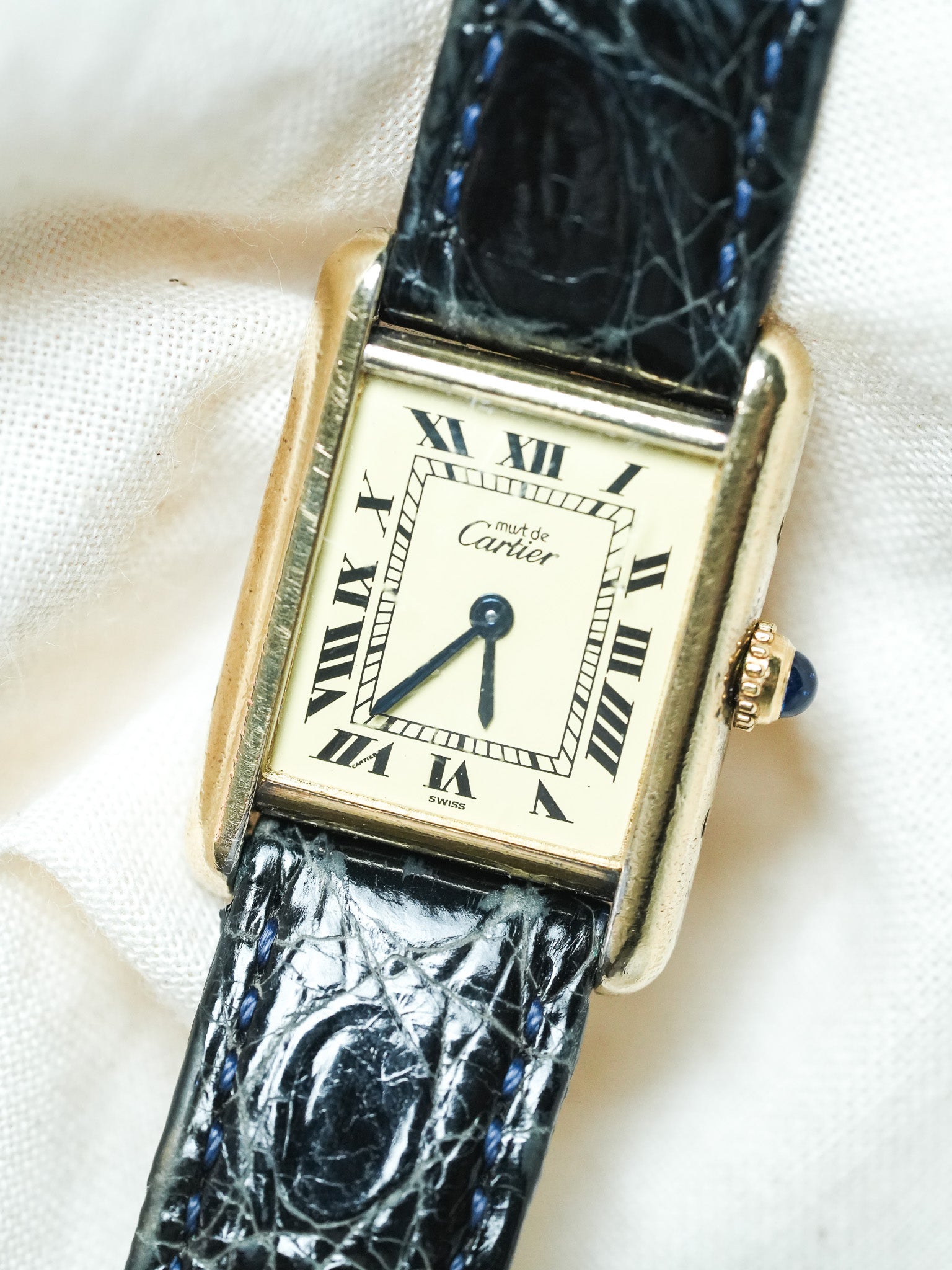 Cartier - Tank Must SM Vermeil Boucle ardillon cadran or - 1990s - Atelier Victor - Vintage Shop