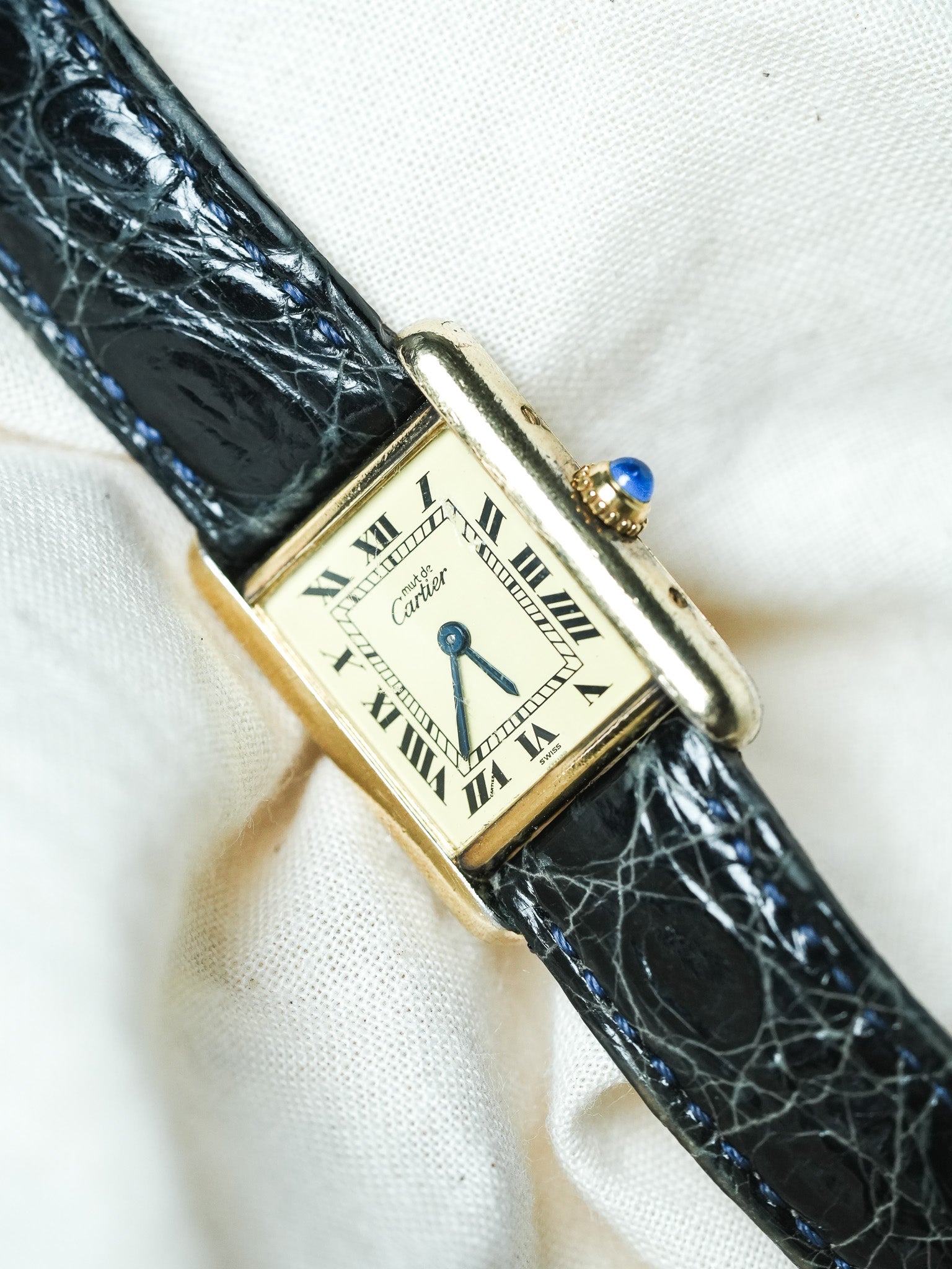 Cartier - Tank Must SM Vermeil Boucle ardillon cadran or - 1990s - Atelier Victor - Vintage Shop