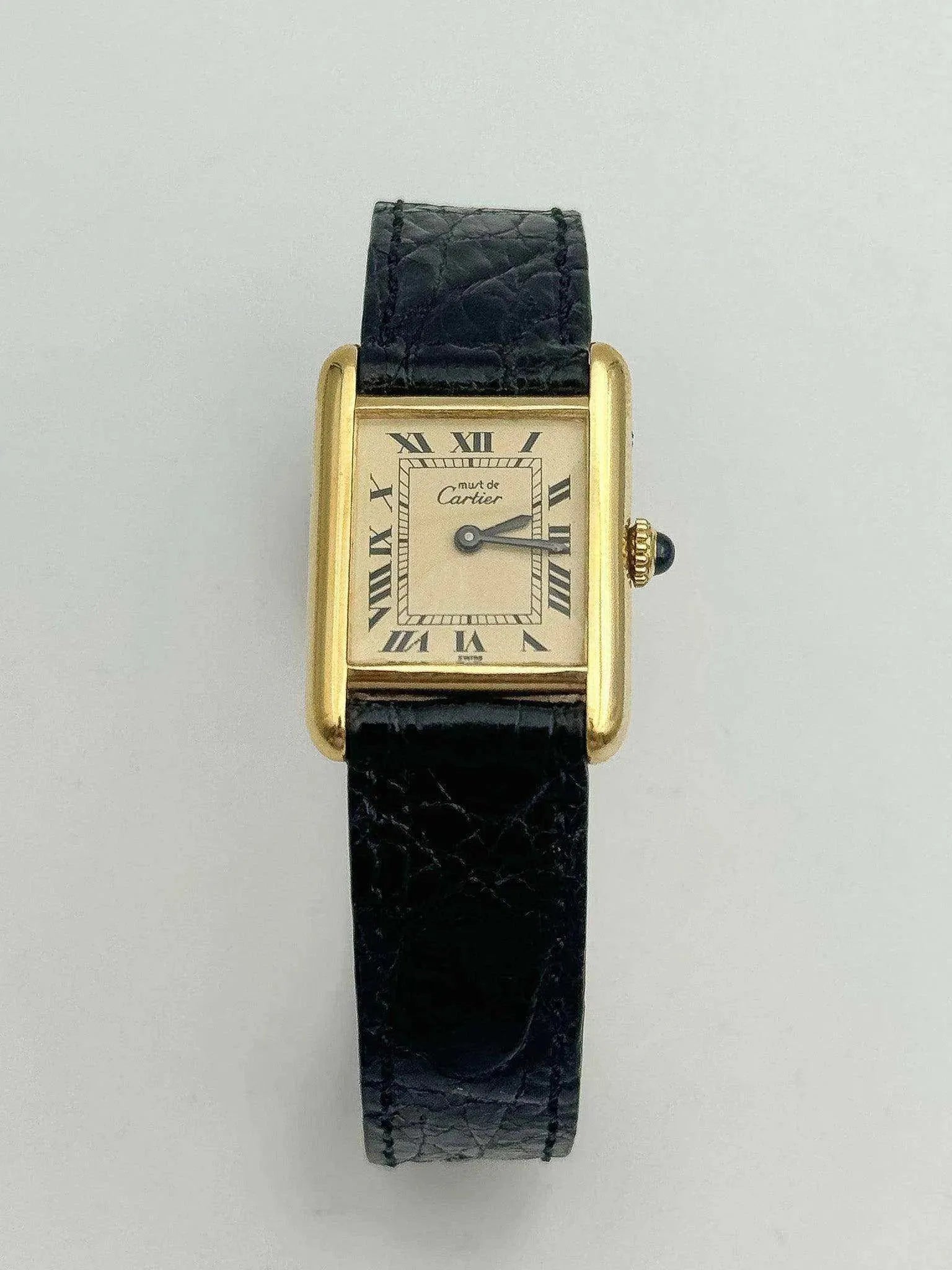 Cartier - Tank Must SM Vermeil Boucle Déployante - 1980s - Atelier Victor Paris - Vintage Watch Shop Dubai