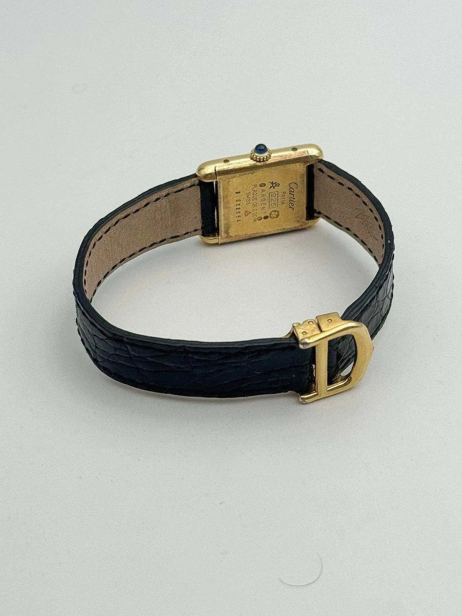 Cartier - Tank Must SM Vermeil Boucle Déployante - 1980s - Atelier Victor Paris - Vintage Watch Shop Dubai