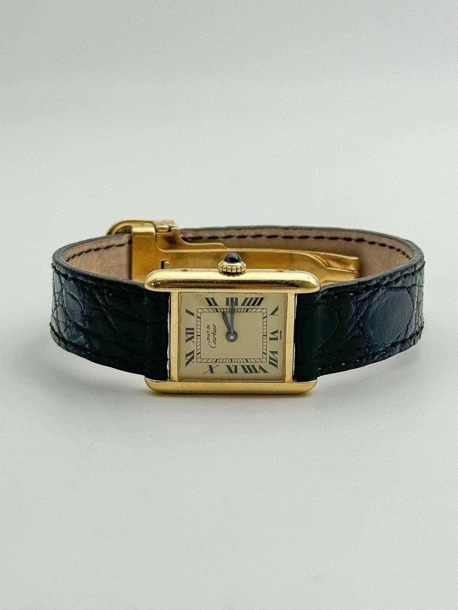 Cartier - Tank Must SM Vermeil Boucle Déployante - 1980s - Atelier Victor Paris - Vintage Watch Shop Dubai