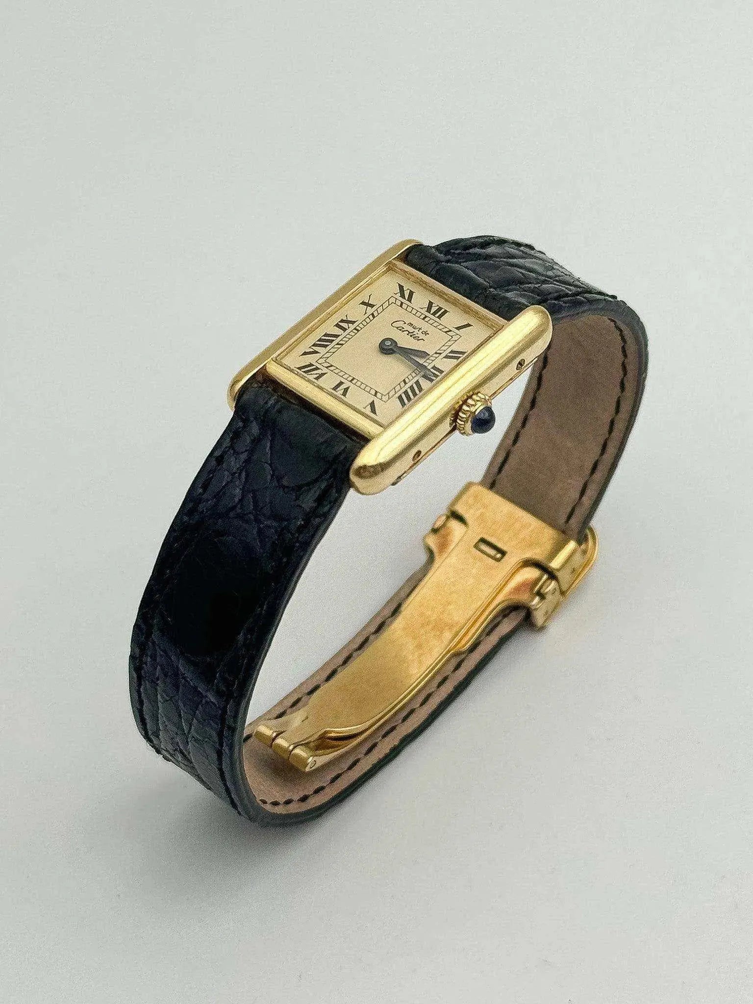 Cartier - Tank Must SM Vermeil Boucle Déployante - 1980s - Atelier Victor Paris - Vintage Watch Shop Dubai