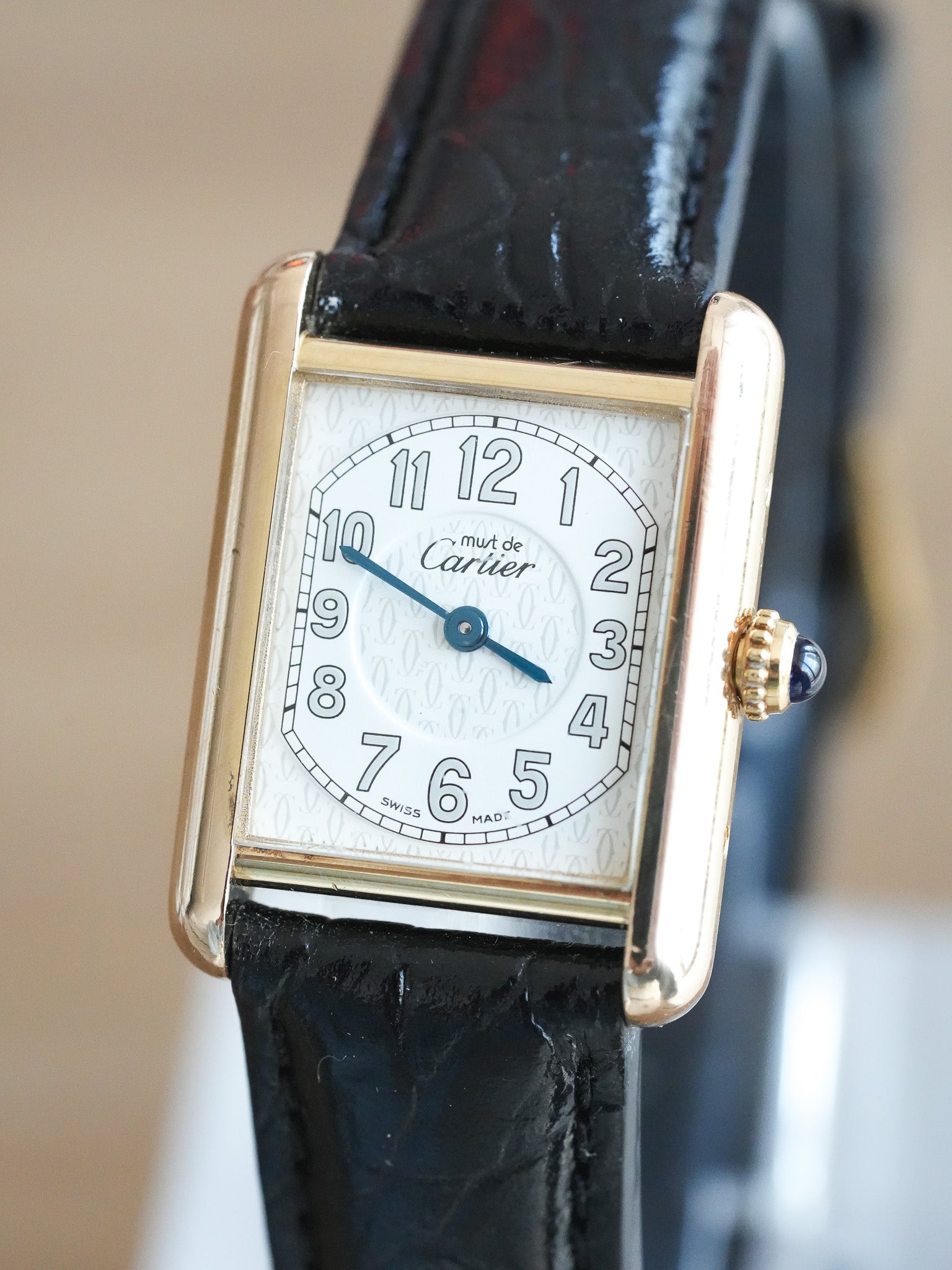 Cartier - Tank Must SM Vermeil Cadran Chiffre Arabes - 1990s - Atelier Victor - Vintage Shop