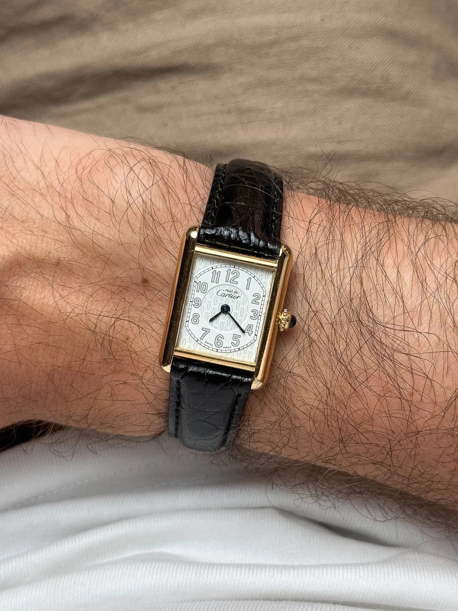 Cartier - Tank Must SM Vermeil Cadran Chiffre Arabes - 1990s - Atelier Victor - Vintage Shop