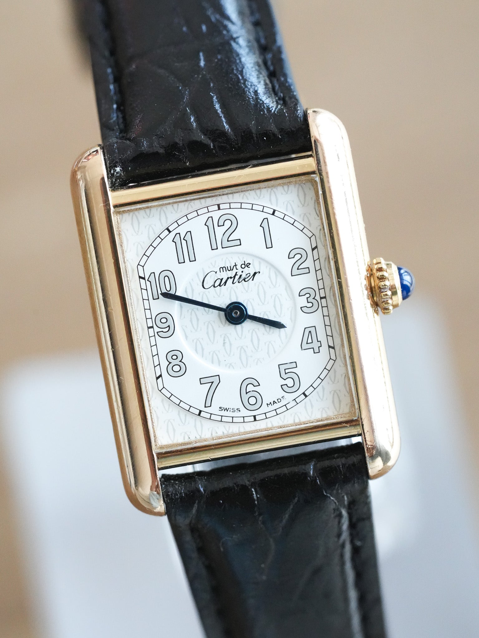 Cartier - Tank Must SM Vermeil Cadran Chiffre Arabes - 1990s - Atelier Victor - Vintage Shop