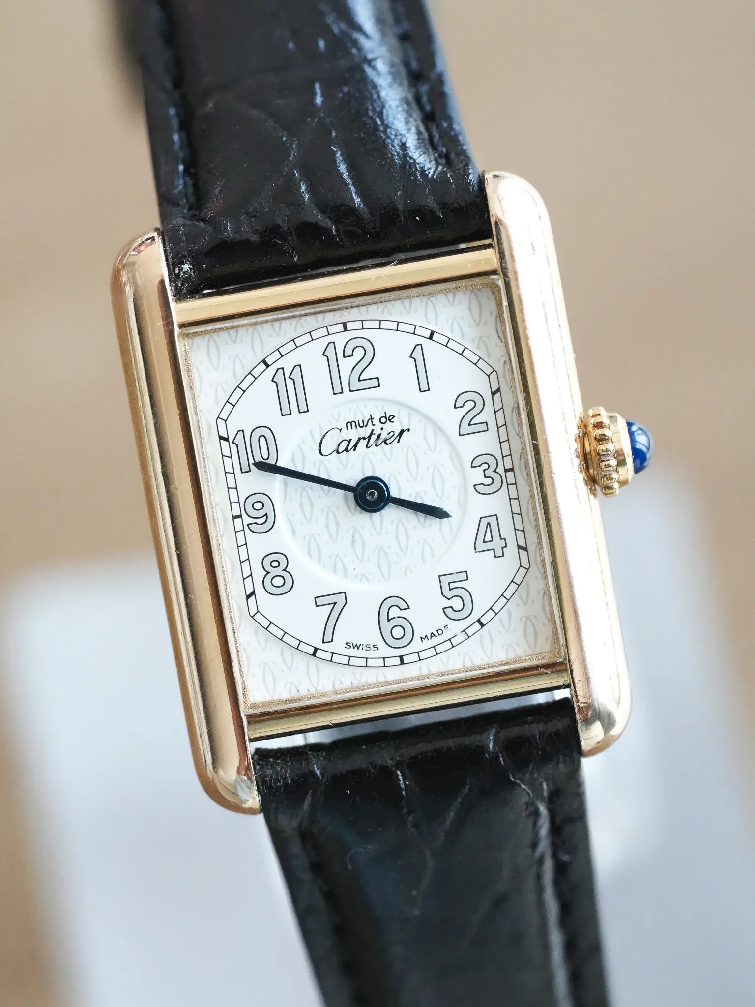 Cartier - Tank Must SM Vermeil Cadran Chiffre Arabes - 1990s - Atelier Victor - Vintage Shop
