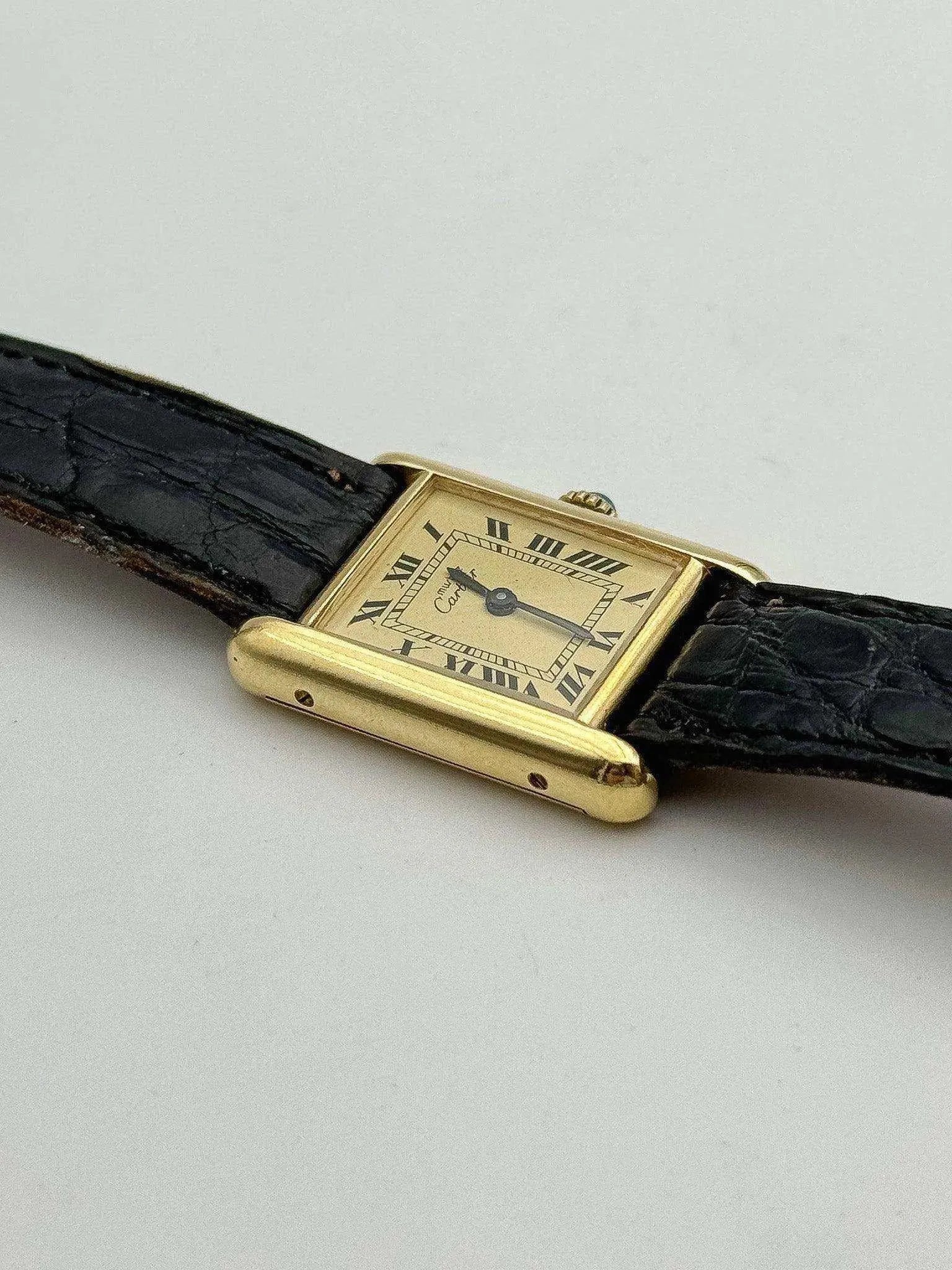 Cartier - Tank Must Sm Vermeil Cadran or - 1980s - Atelier Victor - Vintage Shop